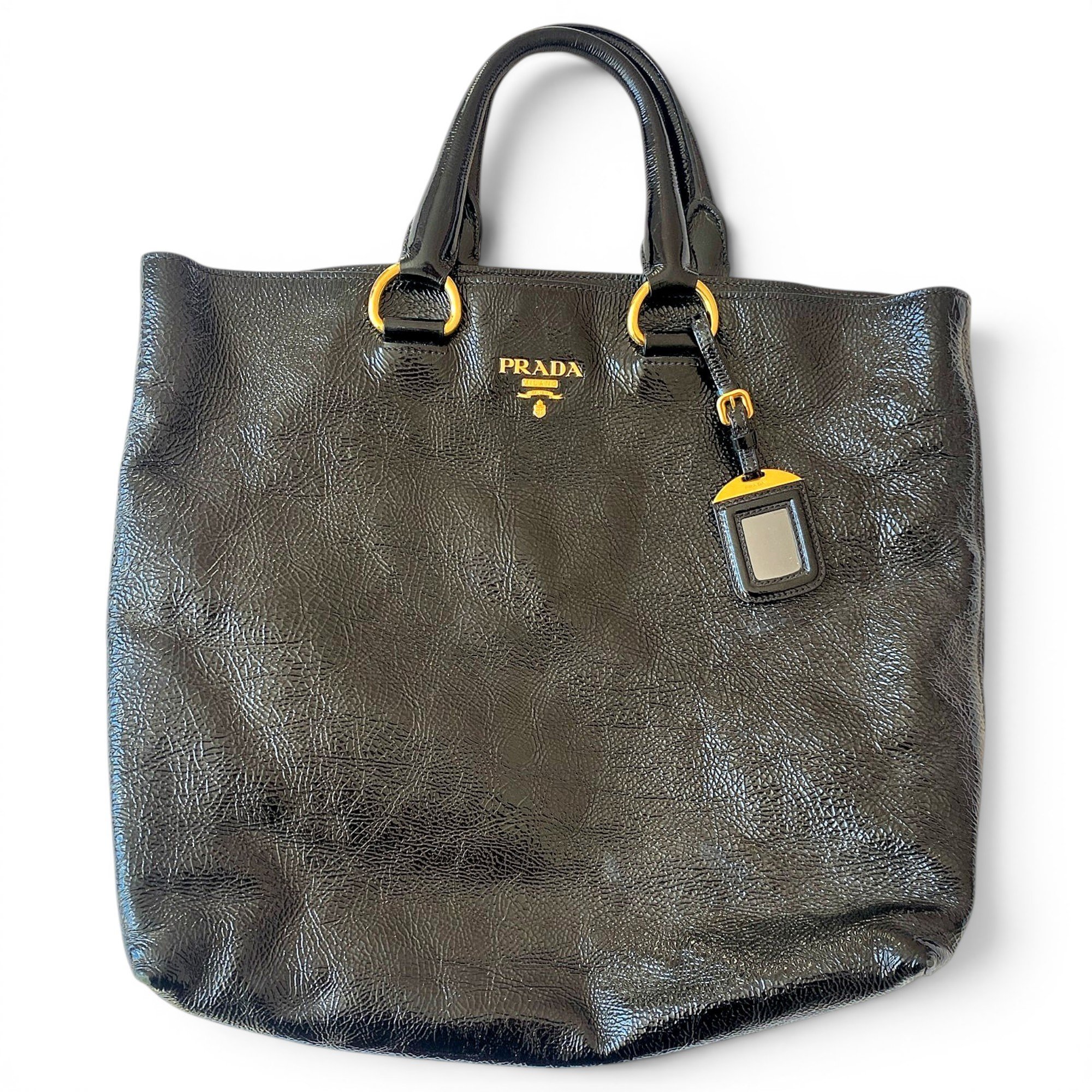 Patent leather tote