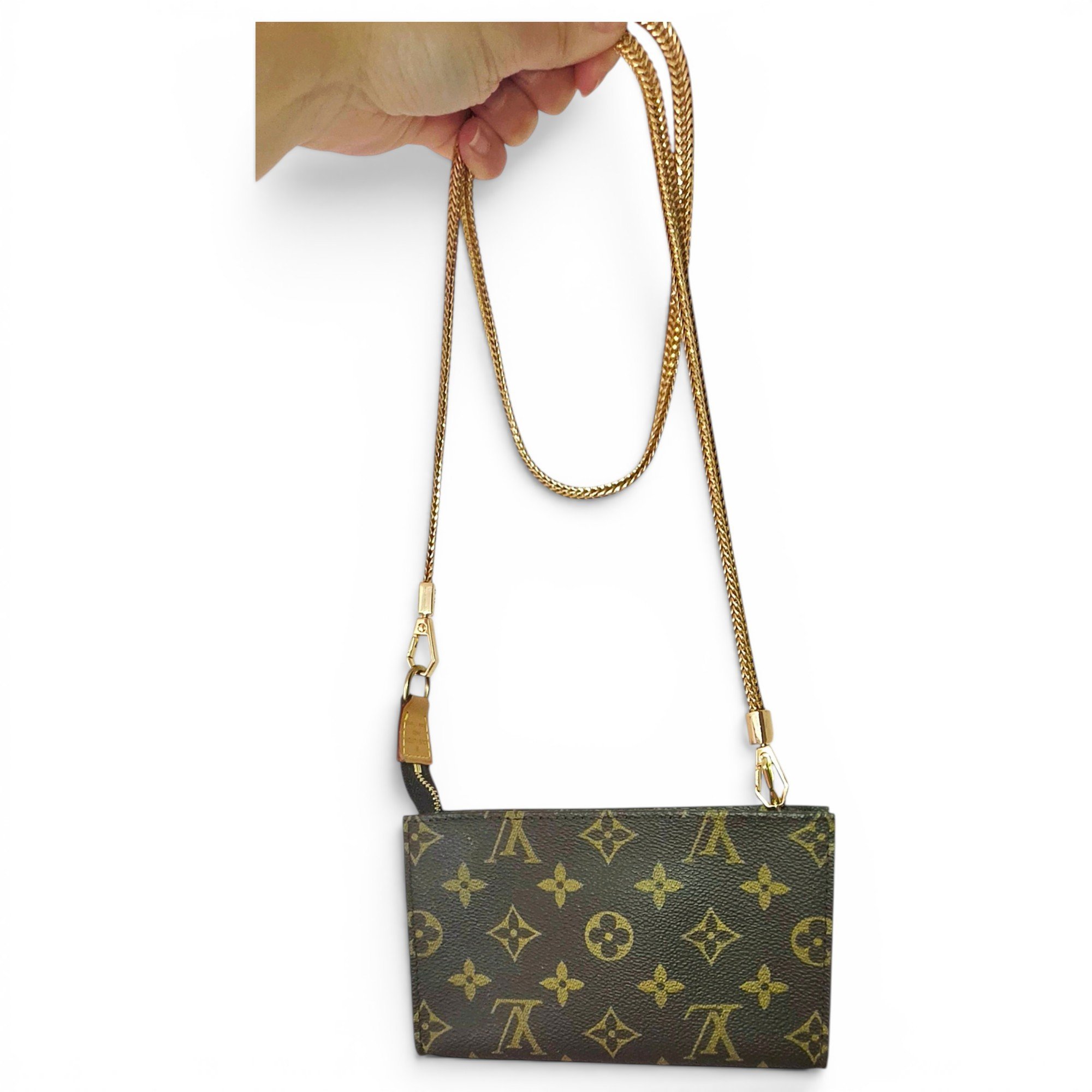 Leather clutch bag
