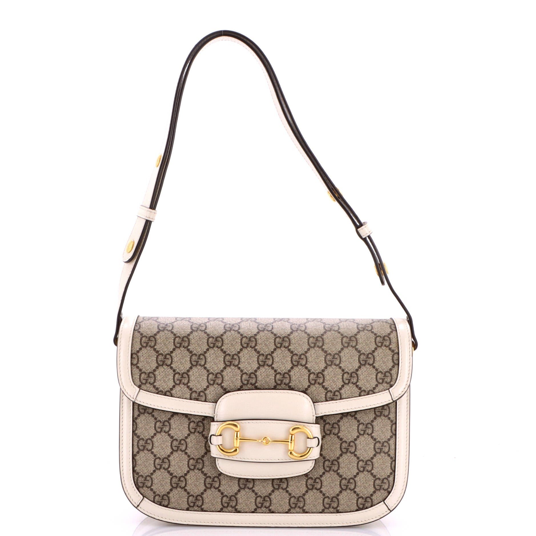 Horsebit 1955 Shoulder Bag GG Coated Canvas with Leather Small
