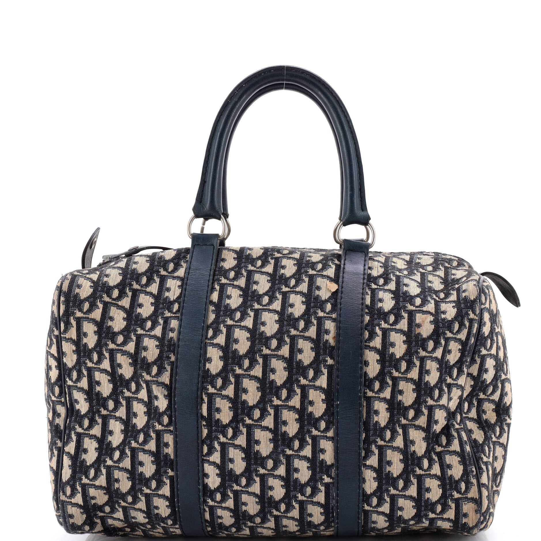 Dior Vintage Trotter Boston Bag Diorissimo Canvas Medium