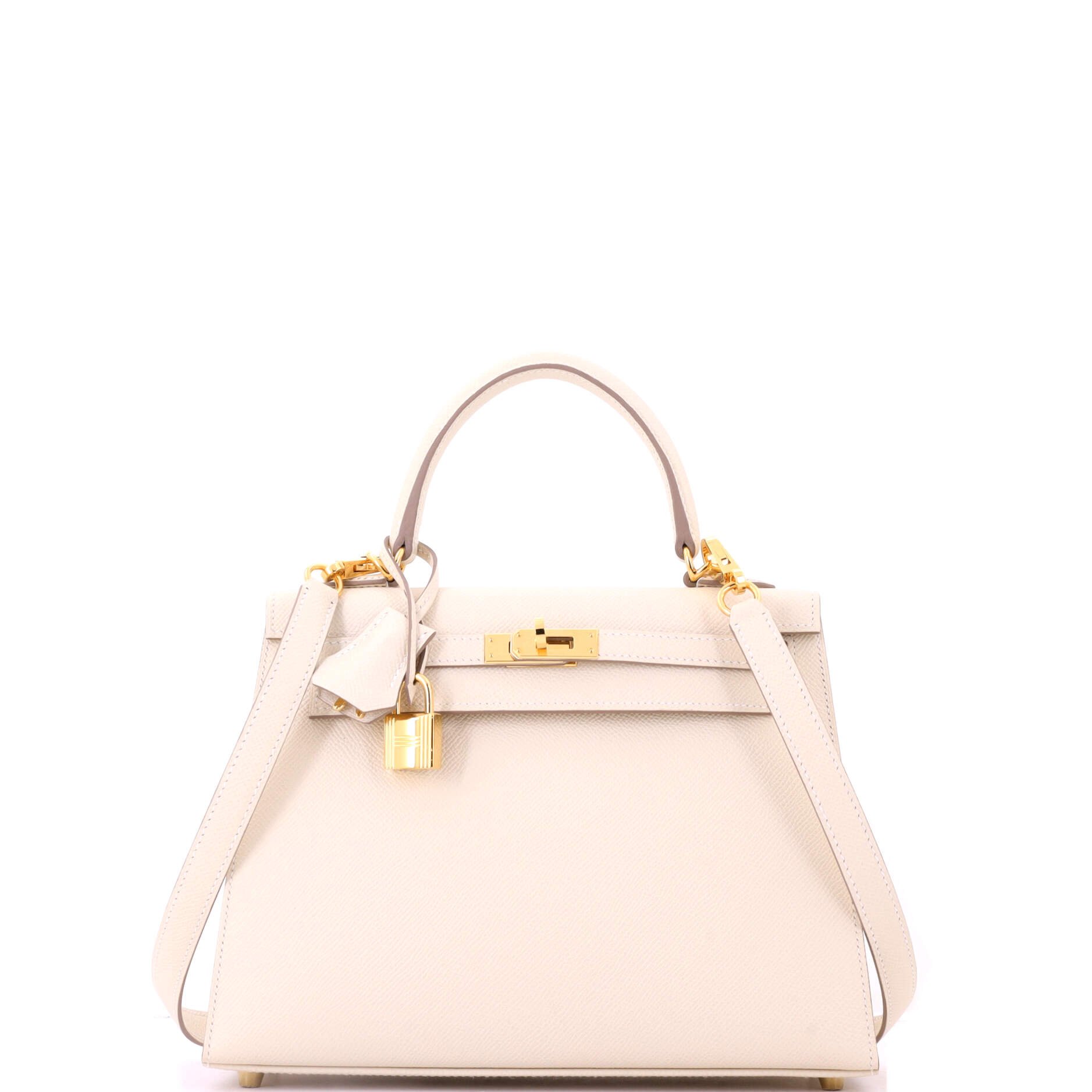 Kelly Handbag Light Epsom with Gold Hardware 25