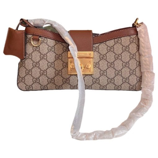 Padlock leather handbag
