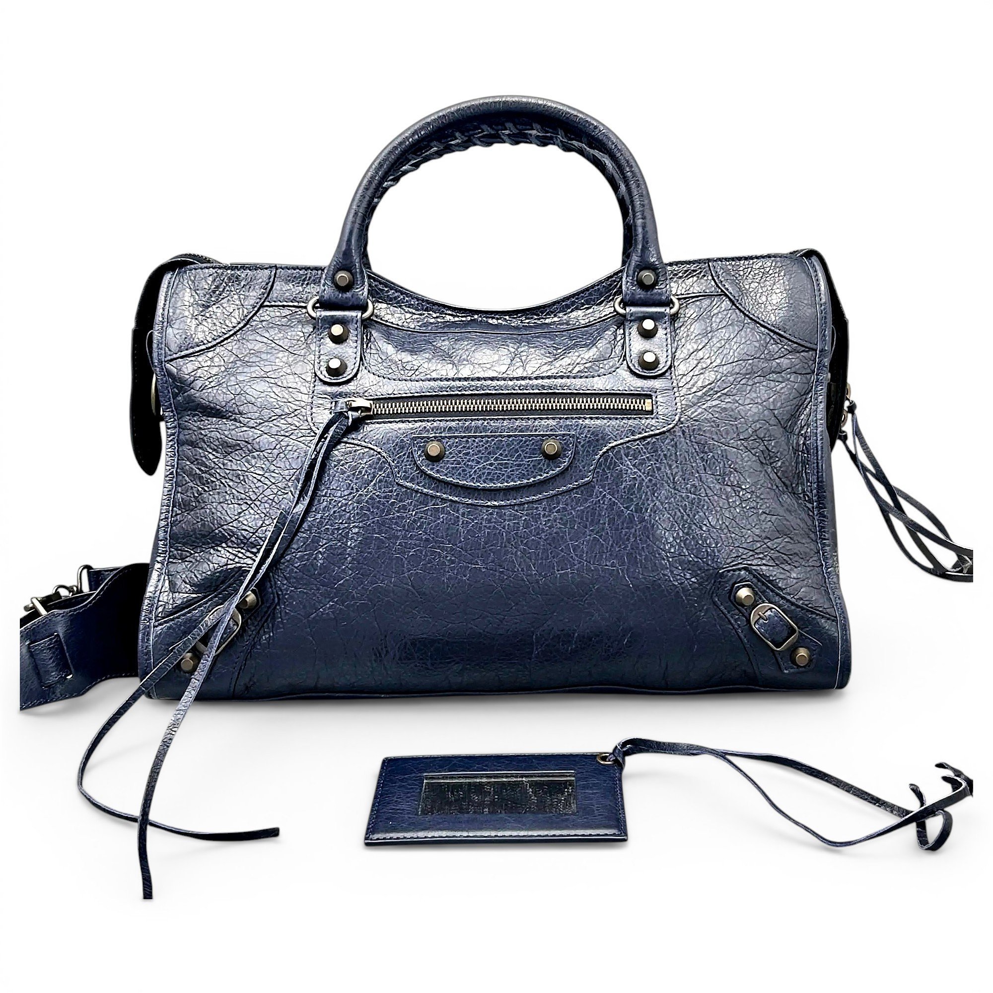 City leather handbag