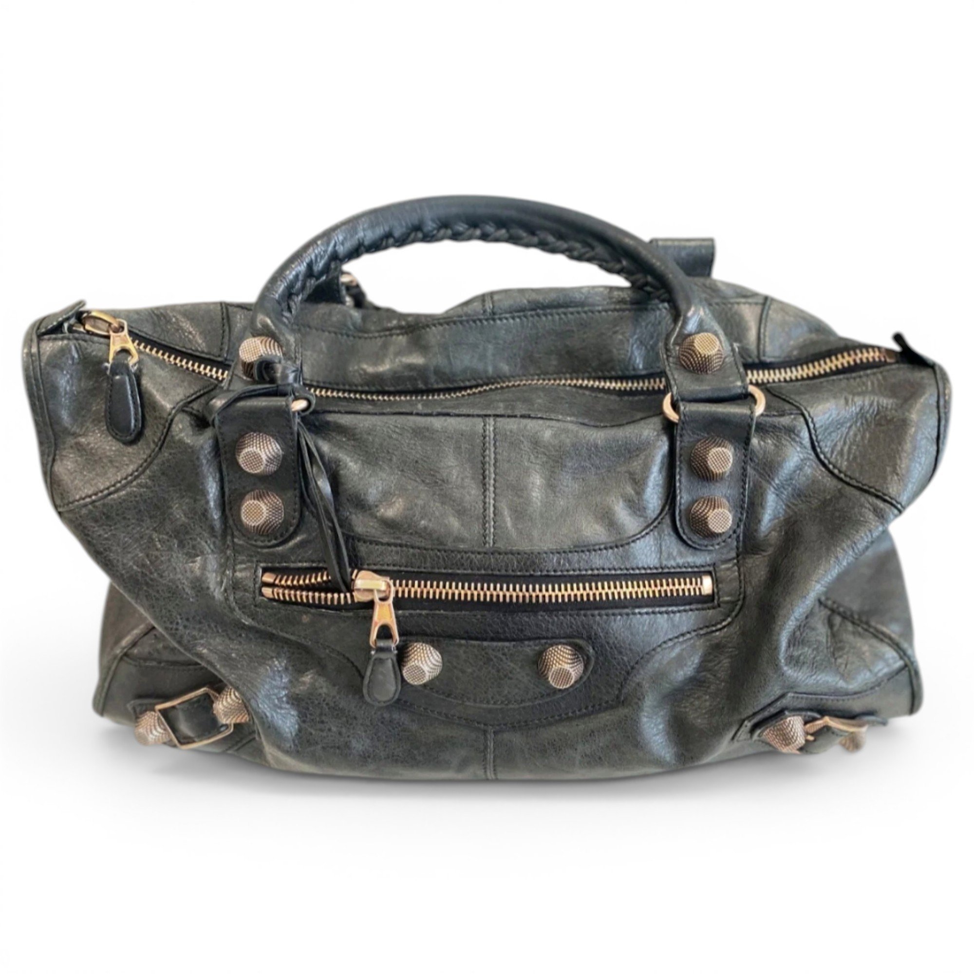 City leather handbag