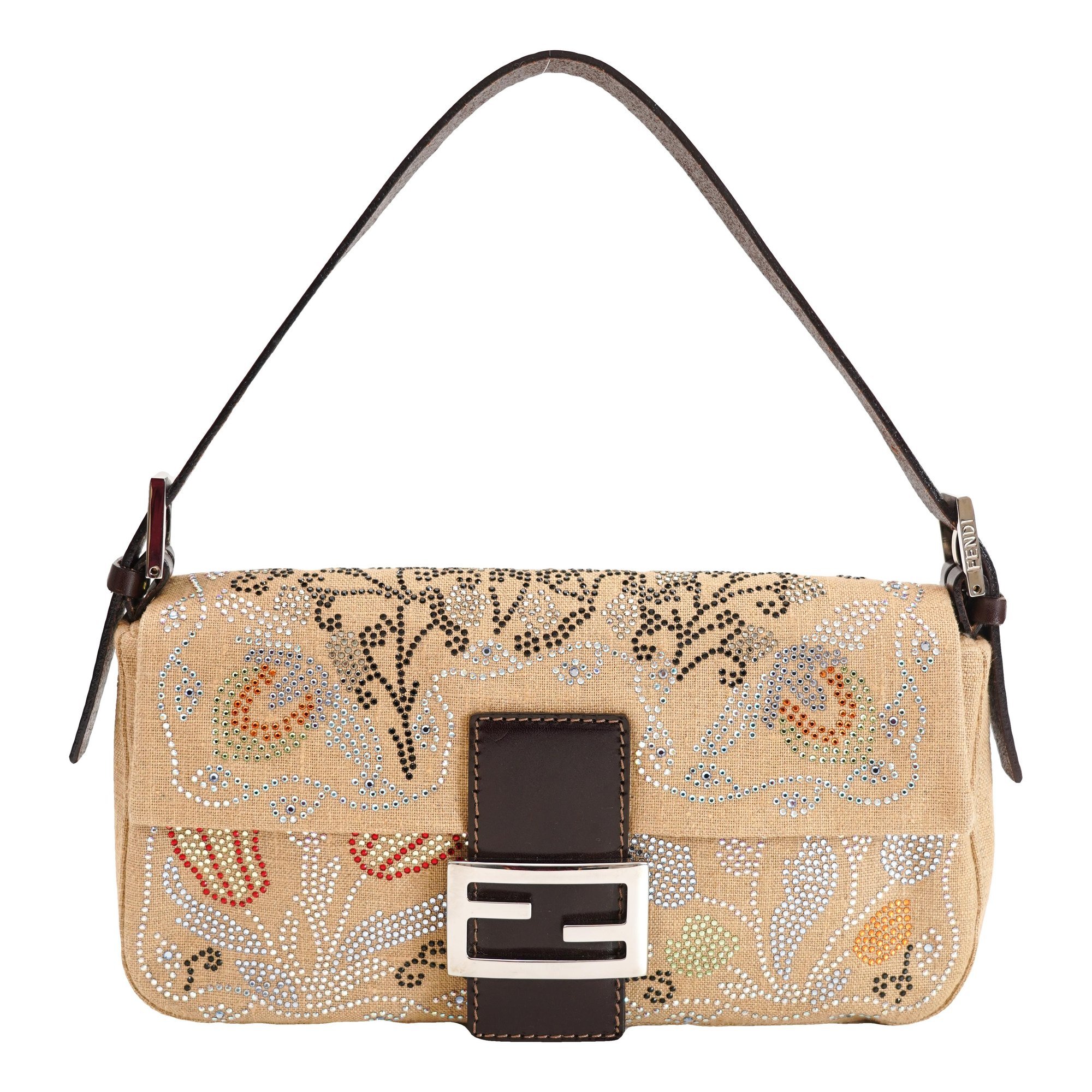 Baguette linen handbag