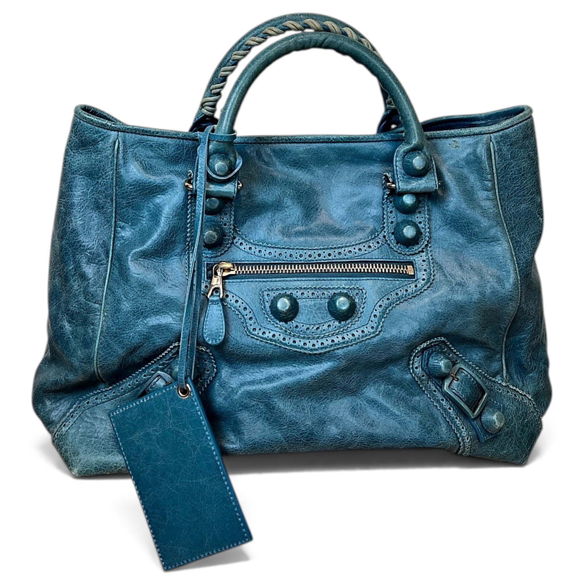 City leather handbag