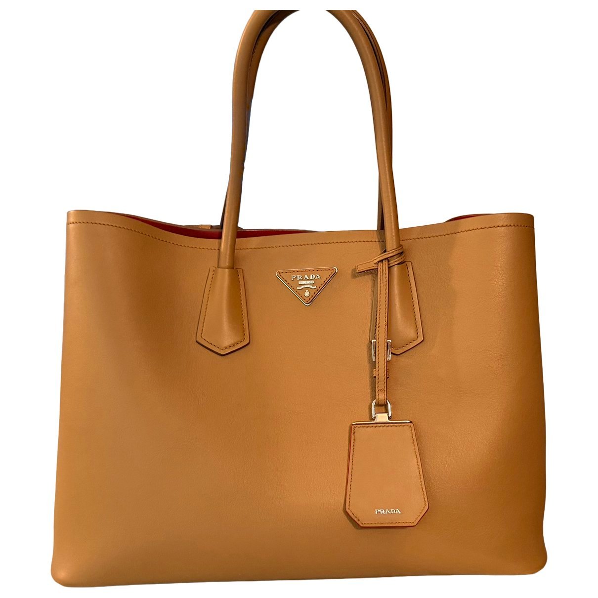 Double leather handbag