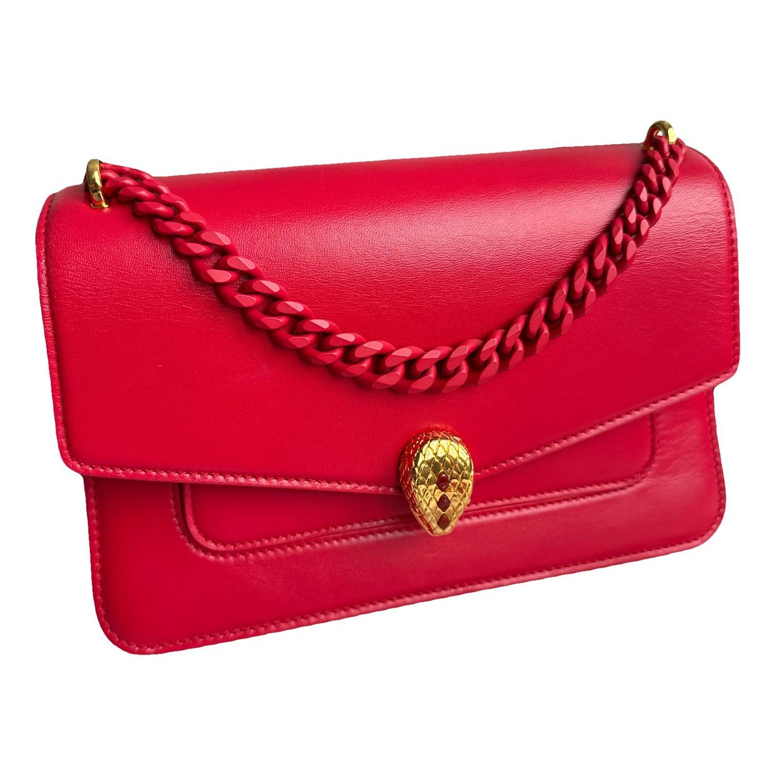 Serpenti leather clutch bag