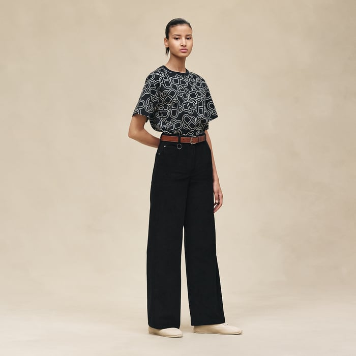 Noir High-waisted Straight Leg Pants