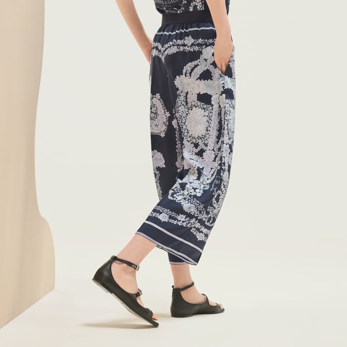 Bleu Noir "Brides De Gala En Fleurs" Pants