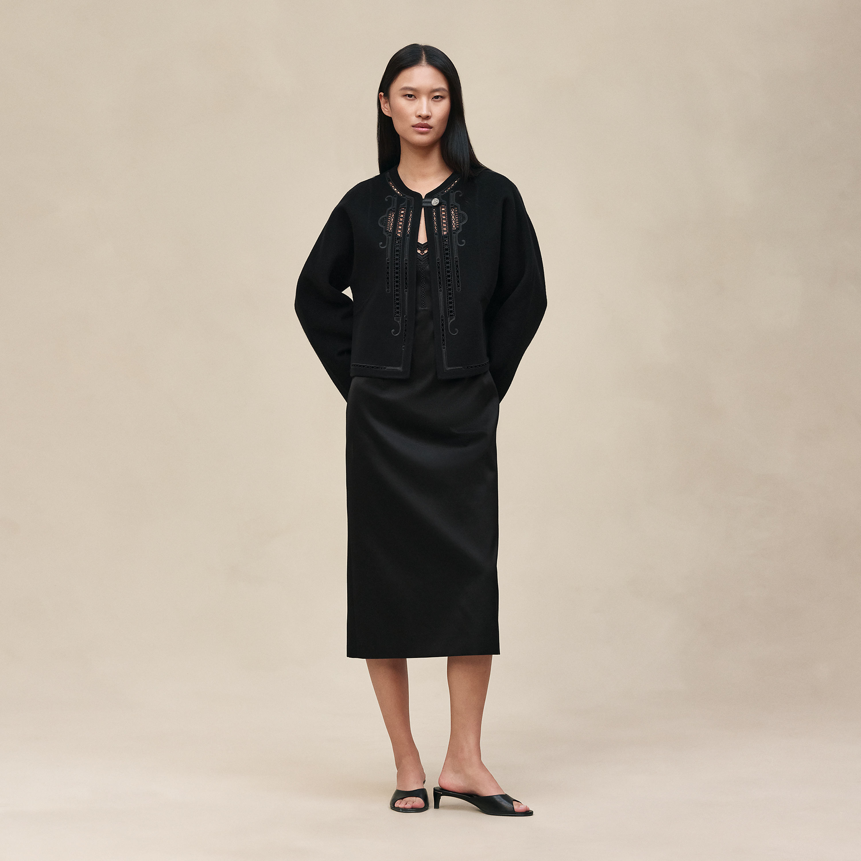 Cashmere embroidered jacket