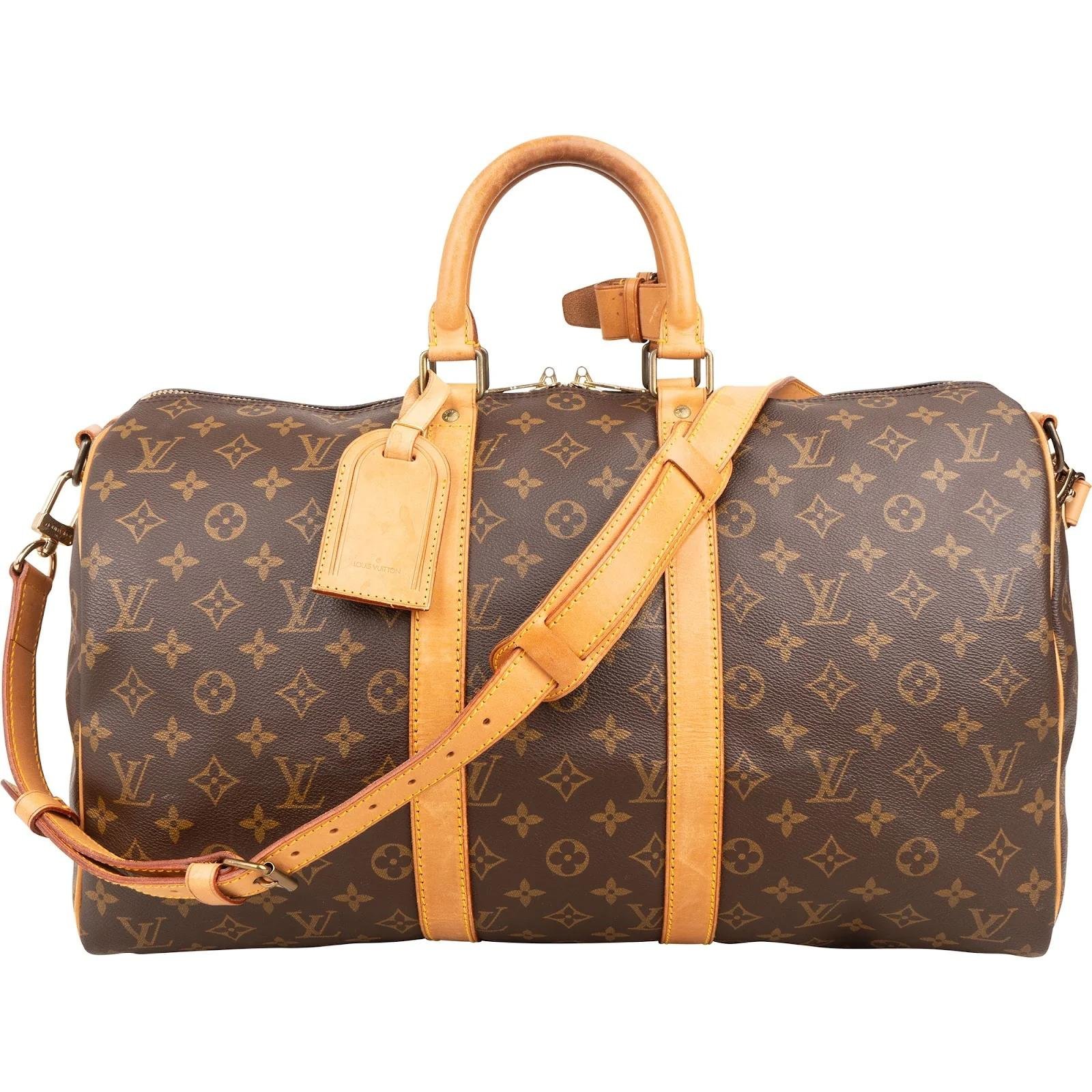 Louis Vuitton Keepall leather travel bag