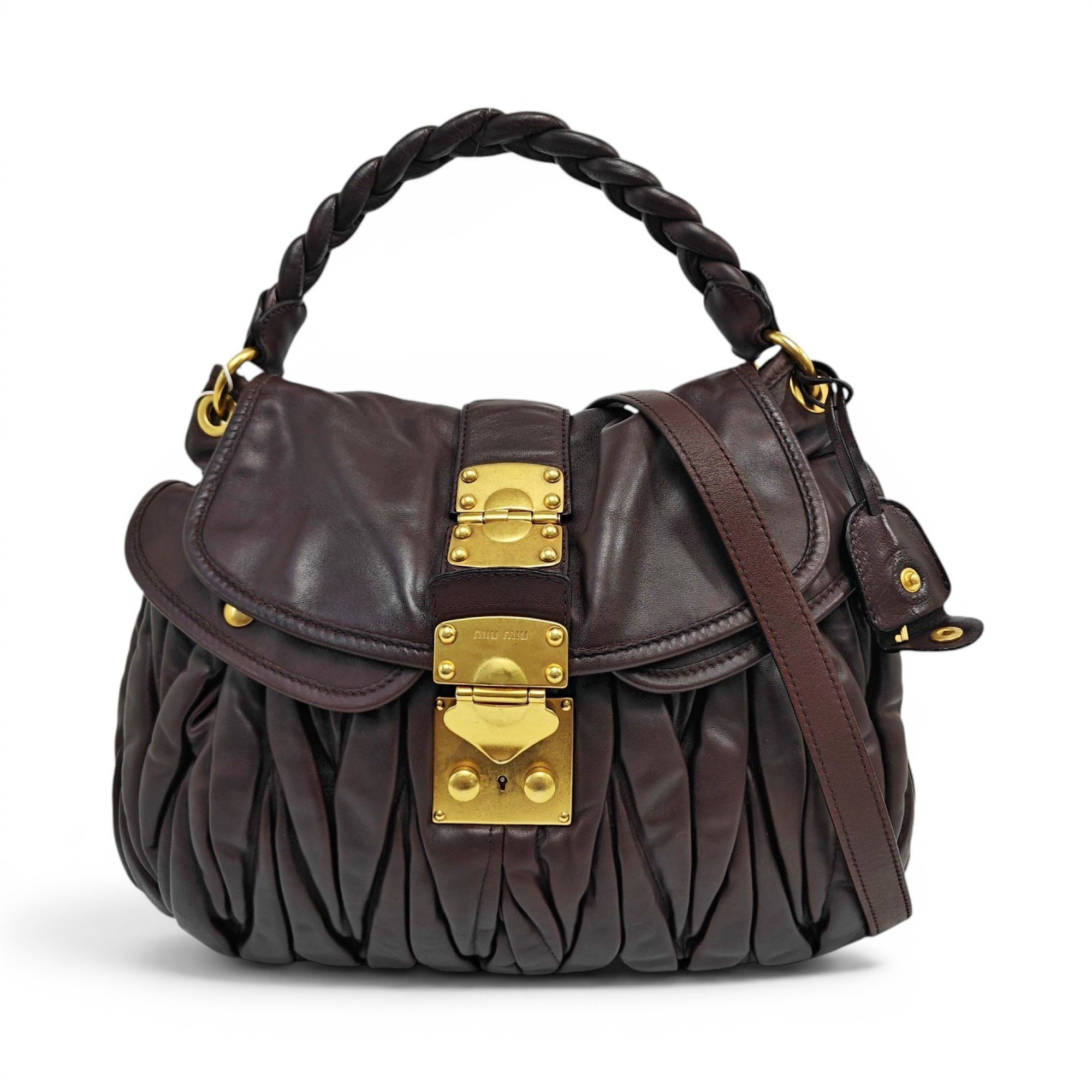 Coffer leather handbag