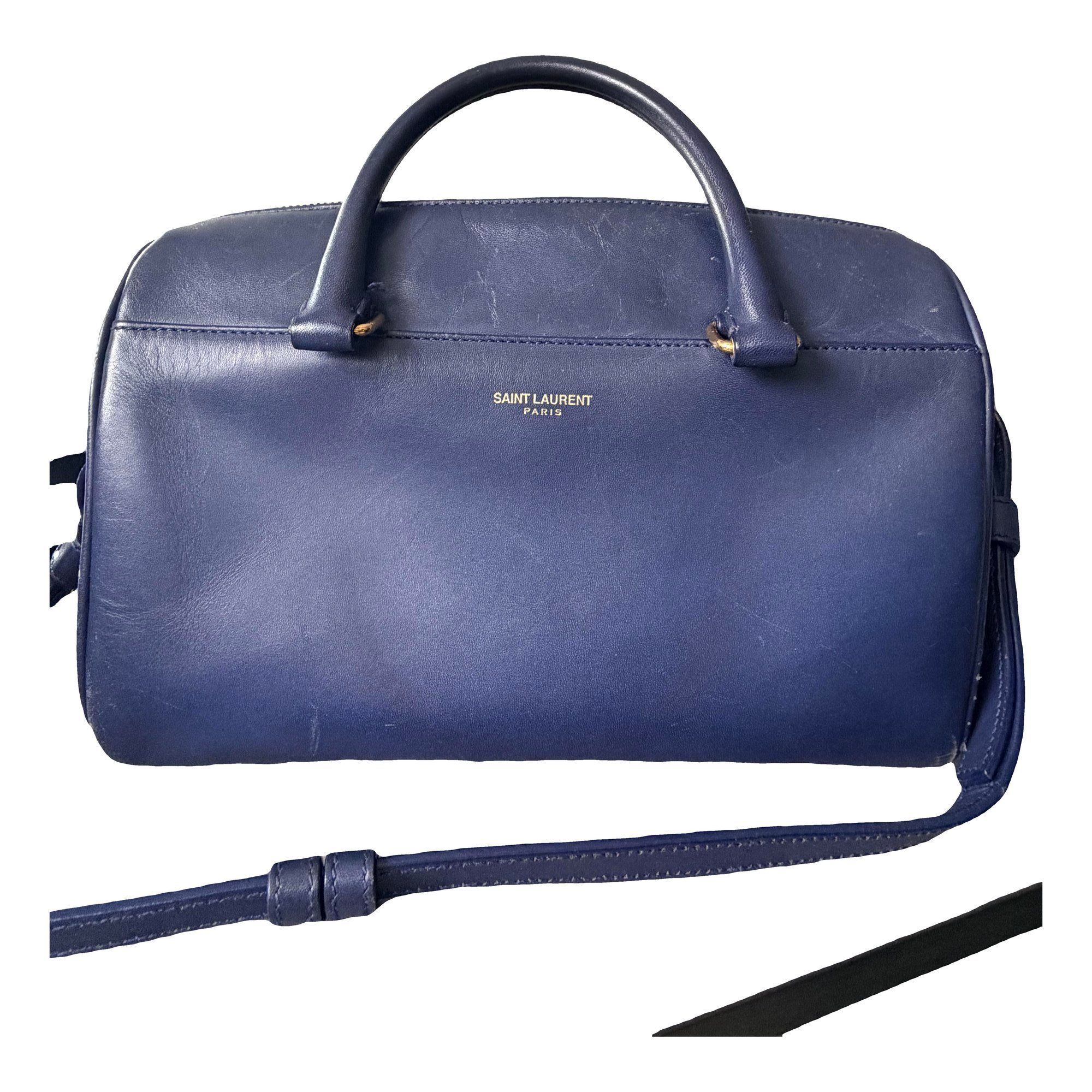Duffle leather handbag