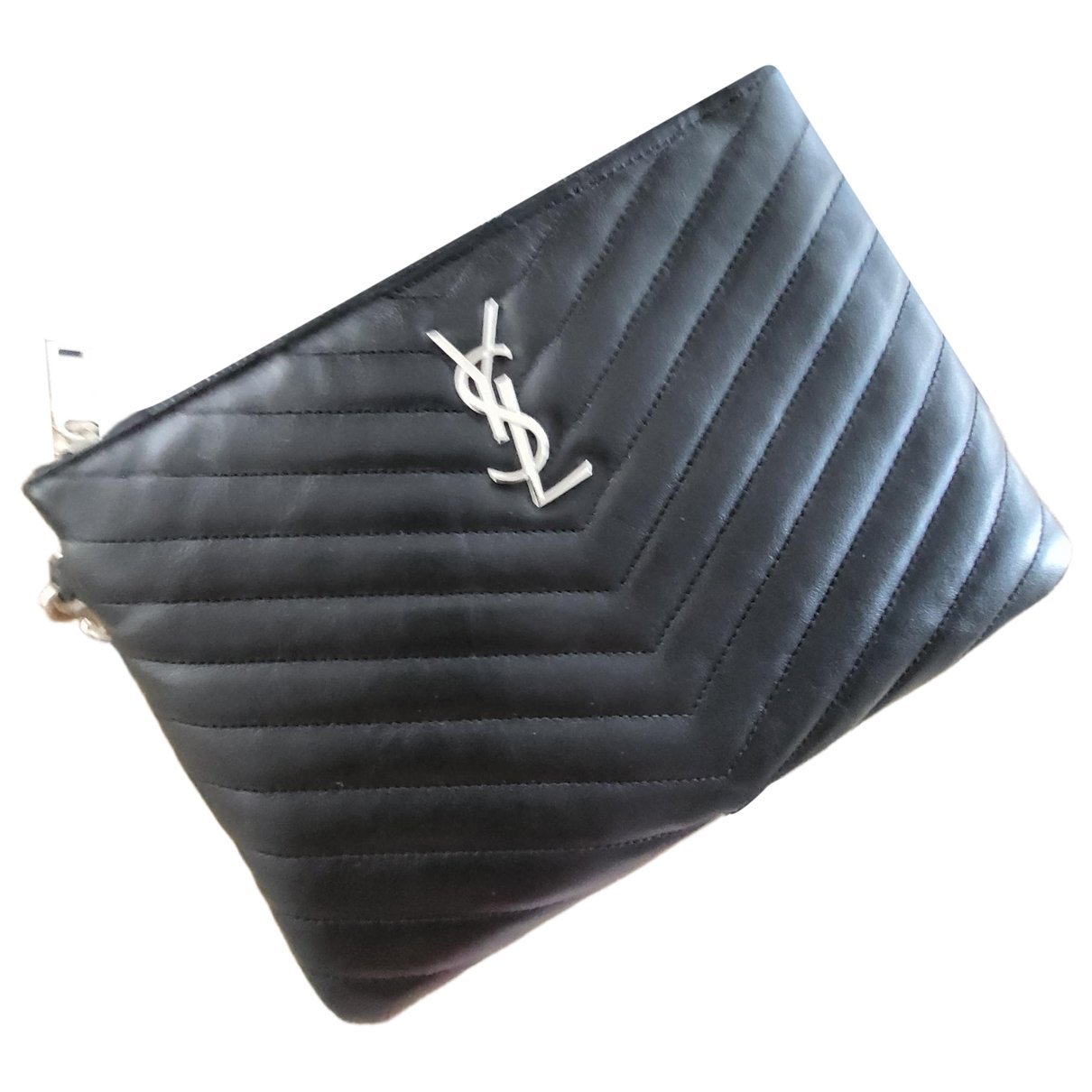 Leather clutch bag