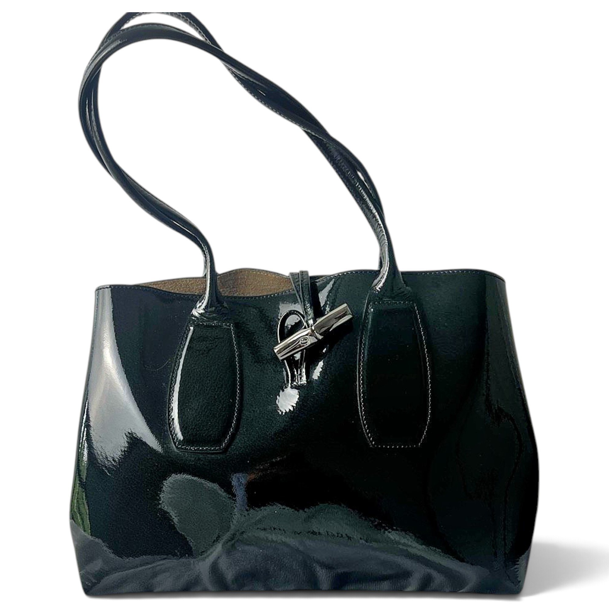 Roseau patent leather tote