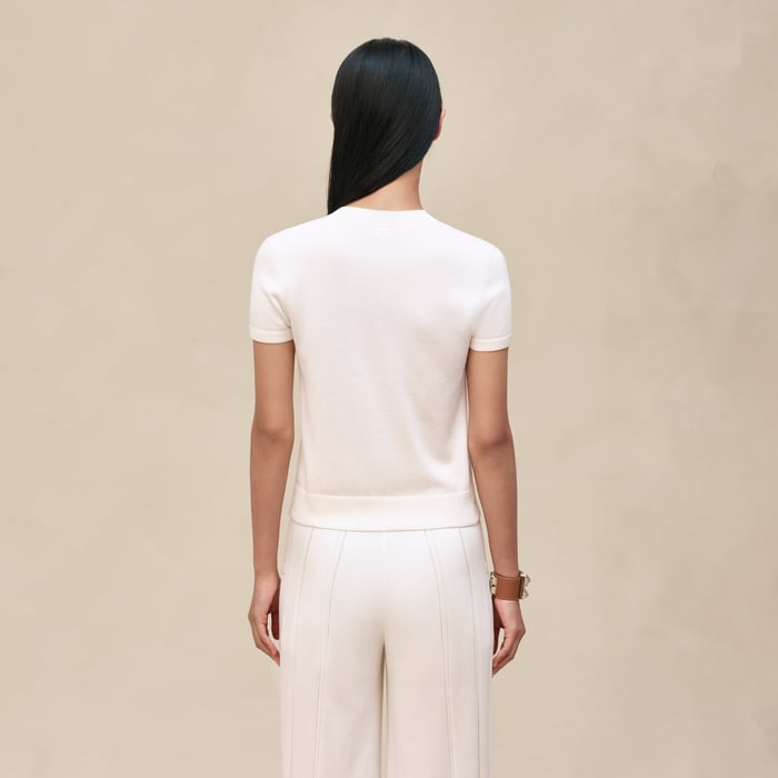 Blanc Nacre "Etriers Remix" Short-sleeve Sweater