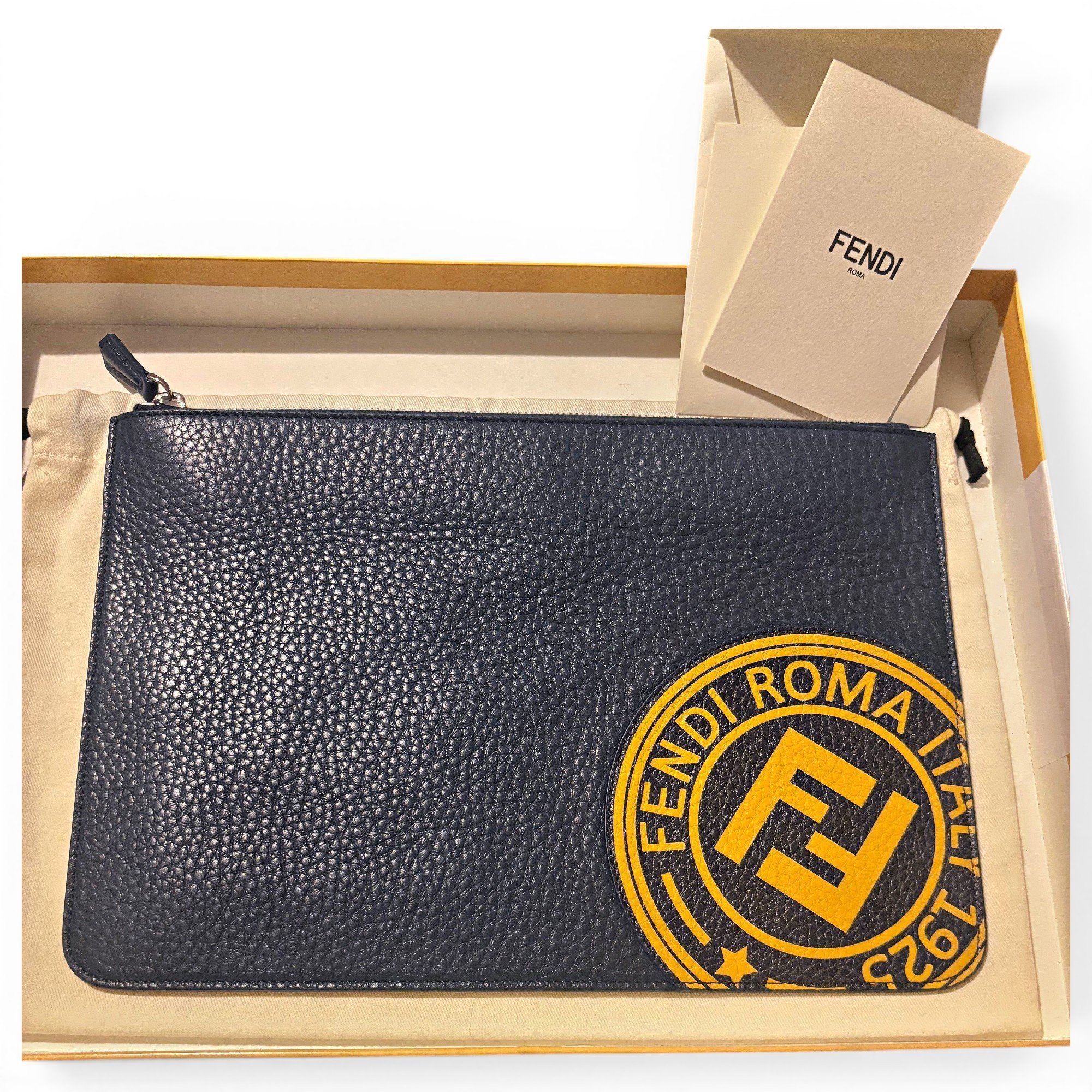 Leather clutch bag