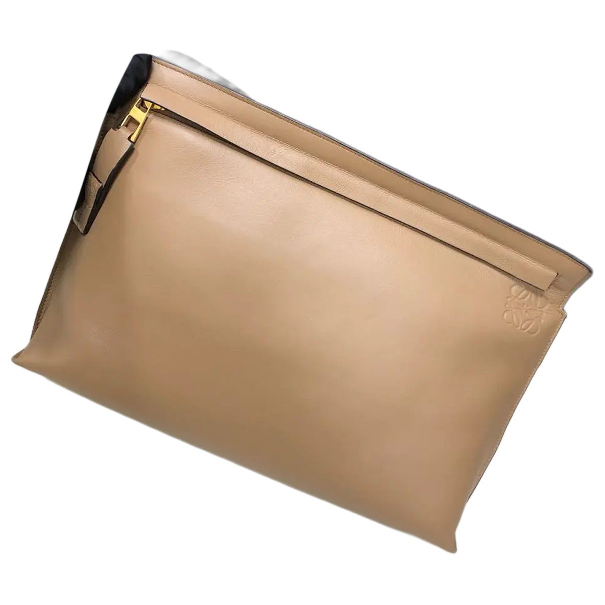 T Pouch leather clutch bag