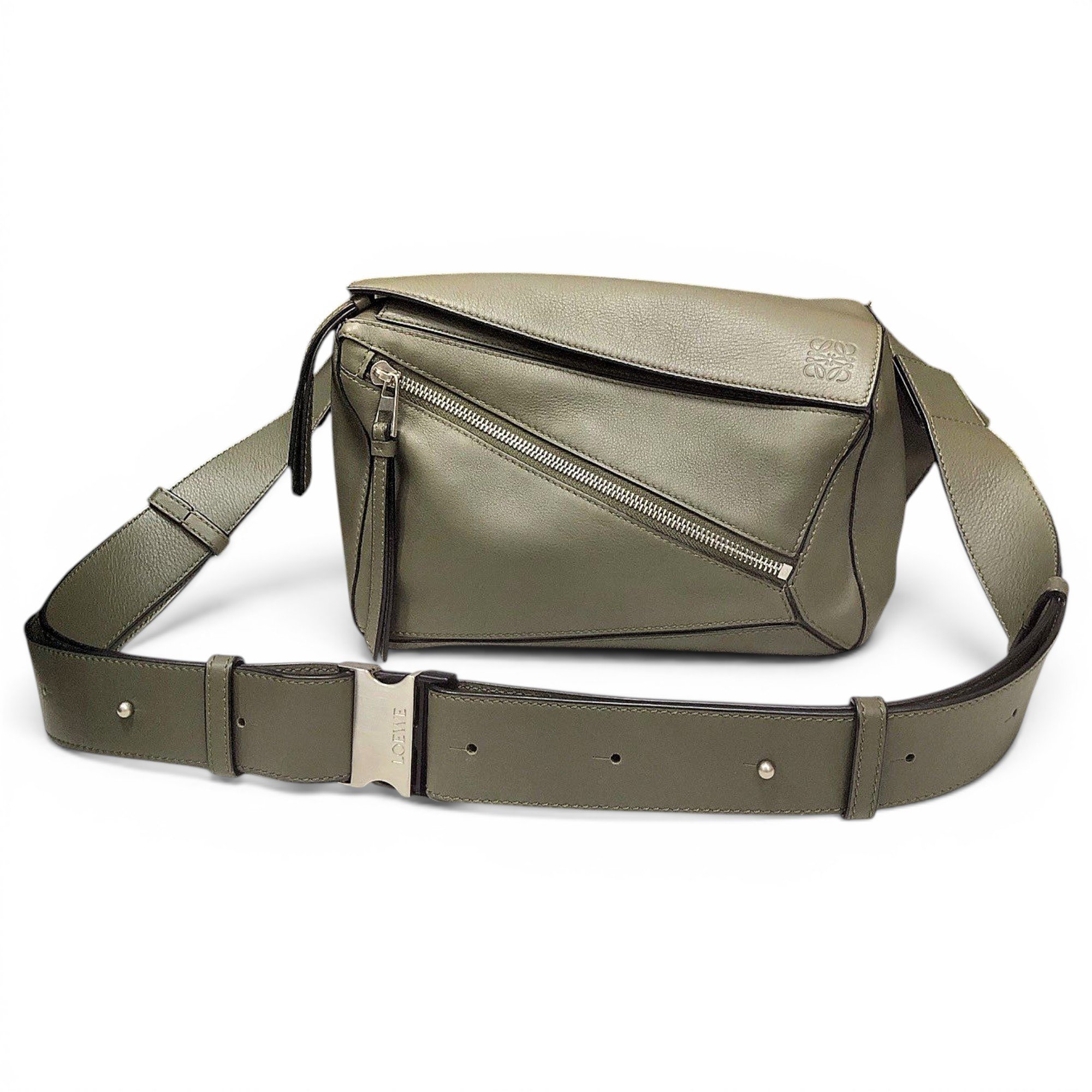 Puzzle leather handbag