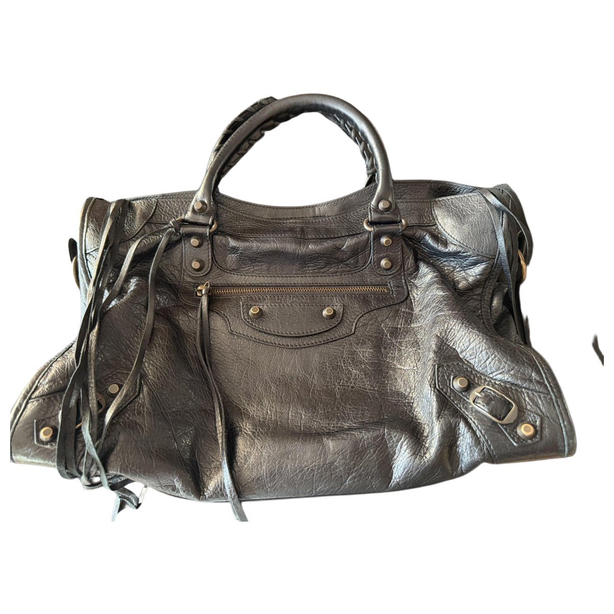 City leather handbag