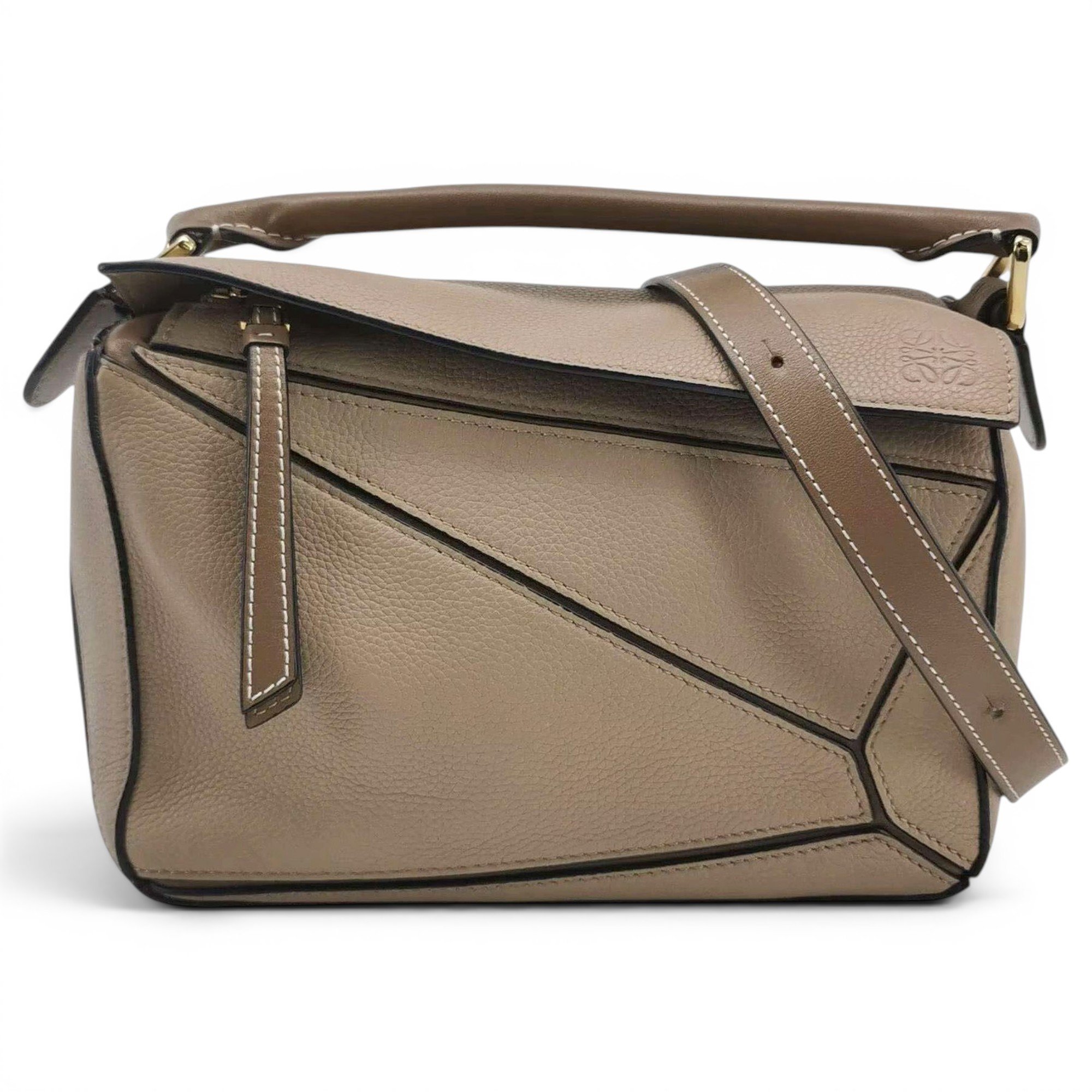 Puzzle leather handbag