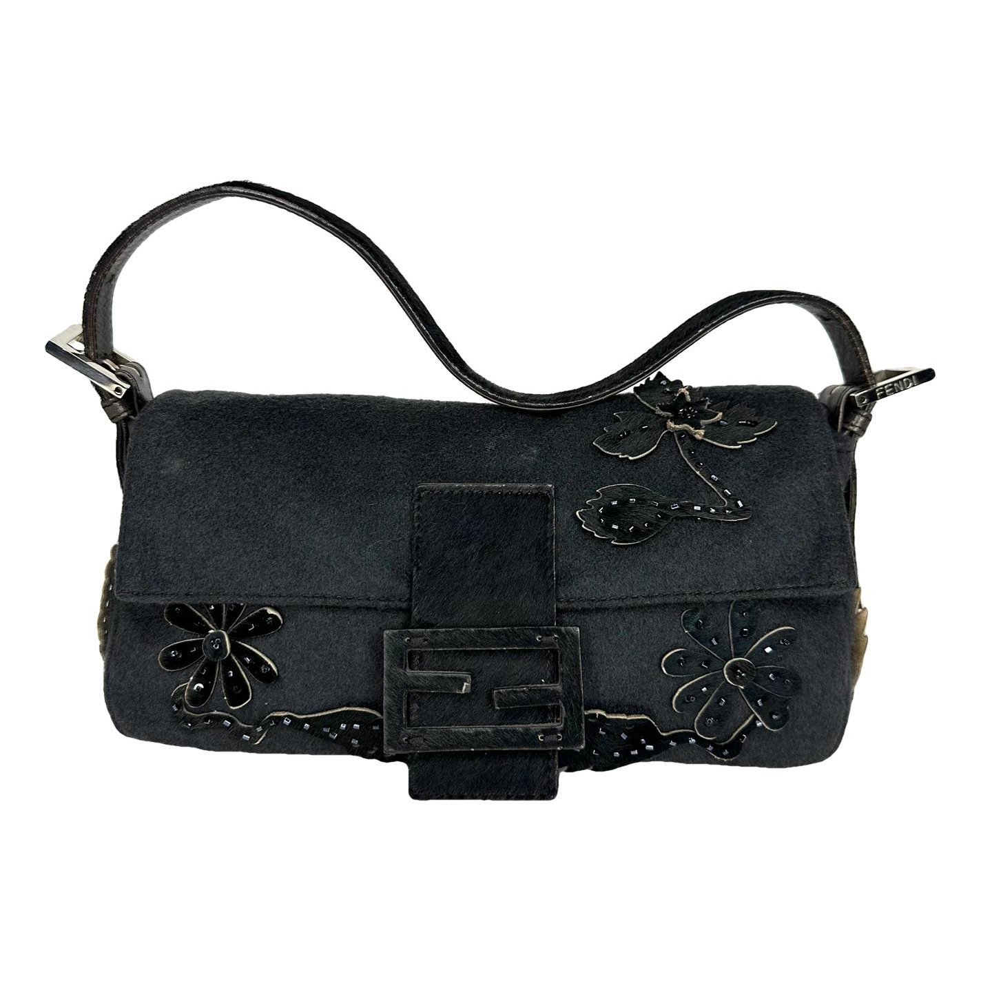 Baguette pony-style calfskin handbag