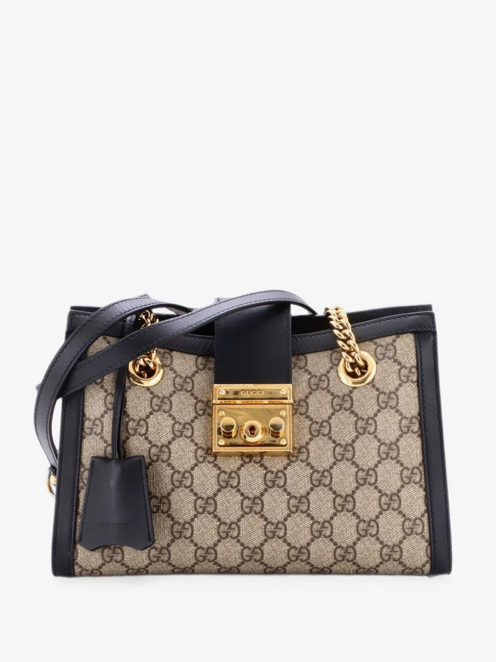 Padlock Chain Tote GG Coated Canvas with Leather Small shoulder bag