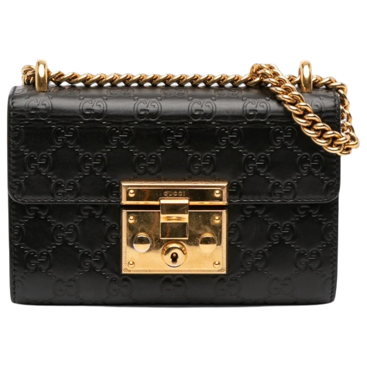 Padlock leather crossbody bag