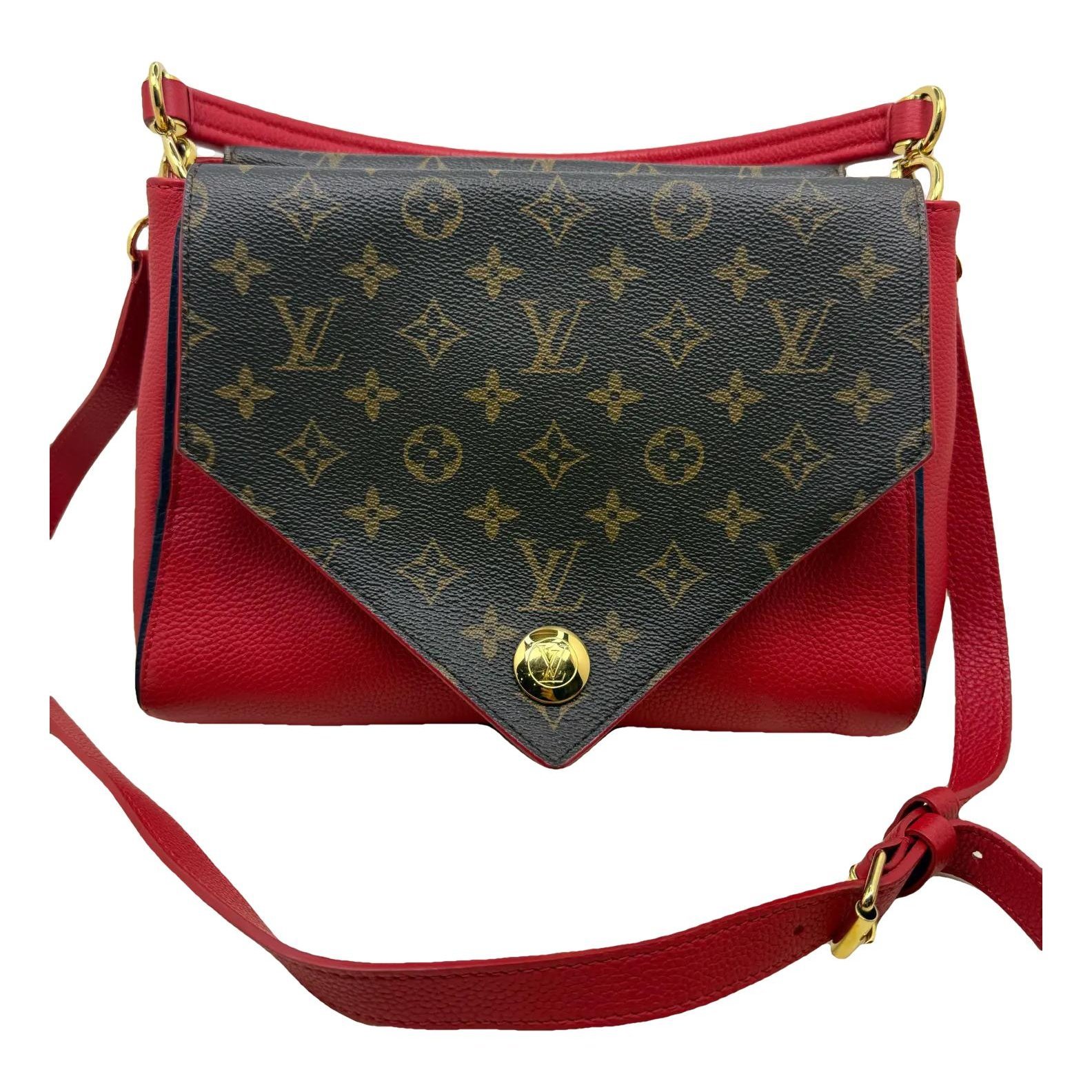 Double V leather handbag