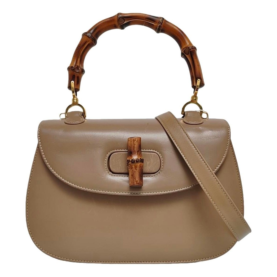 Gucci Convertible Bamboo Top Handle leather handbag