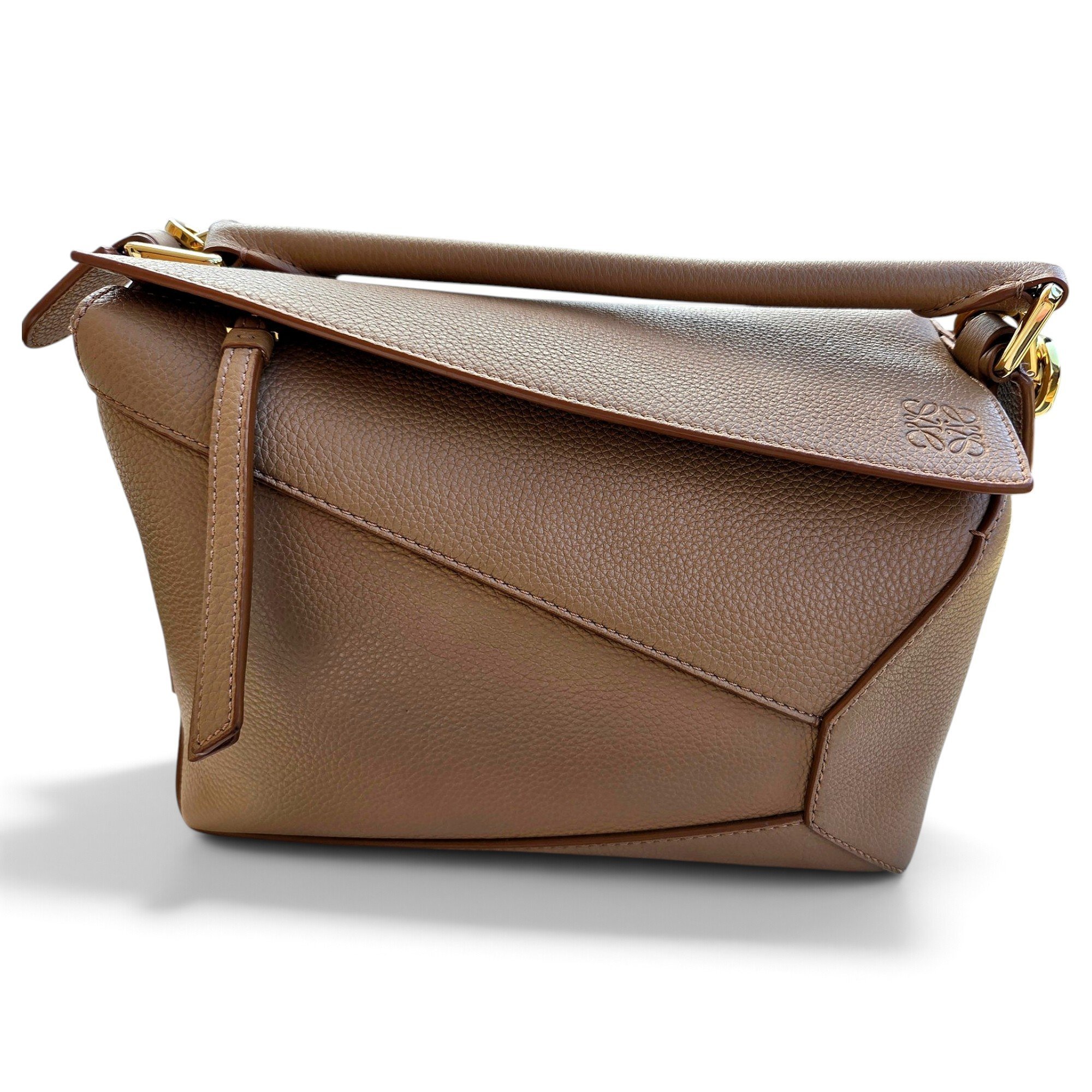 Puzzle leather handbag