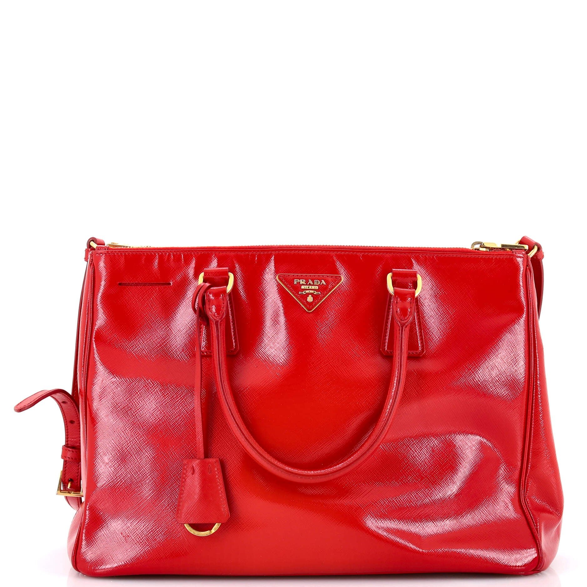 Double Zip Lux Tote Vernice Saffiano Leather Medium