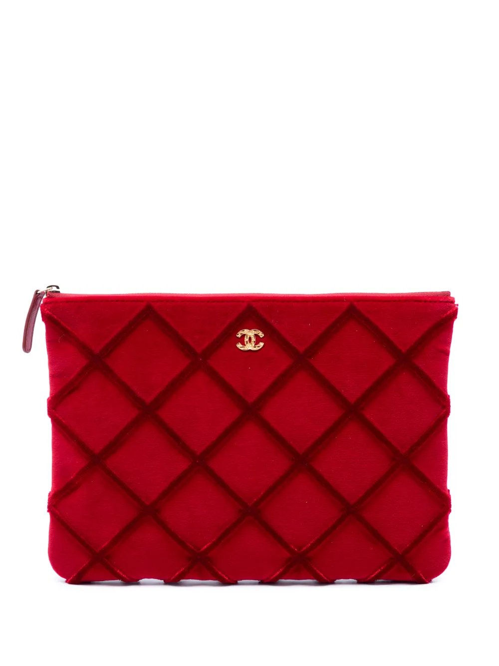 2017-2018 Medium CC Quilted Velvet O Case clutch bag