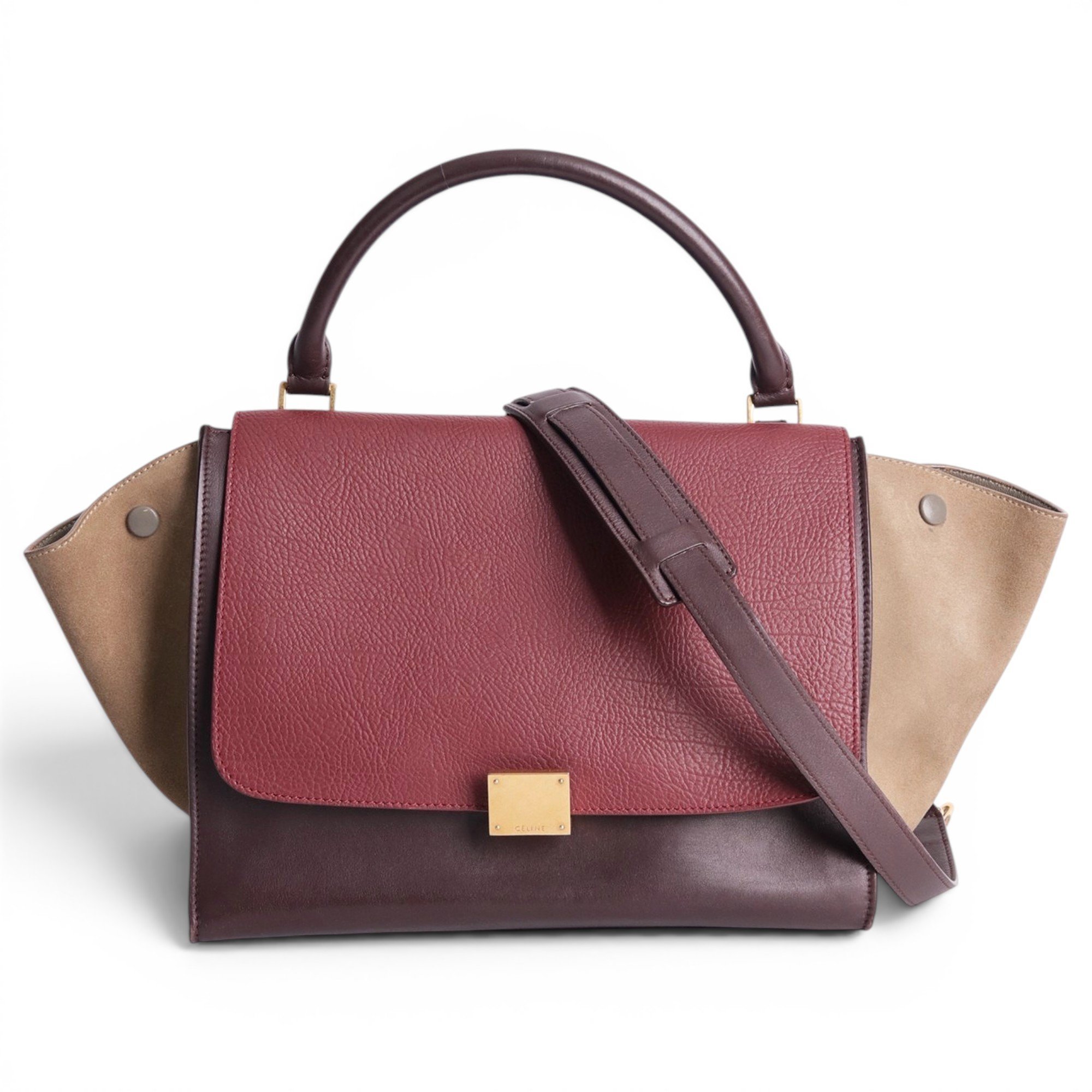 Trapèze leather handbag