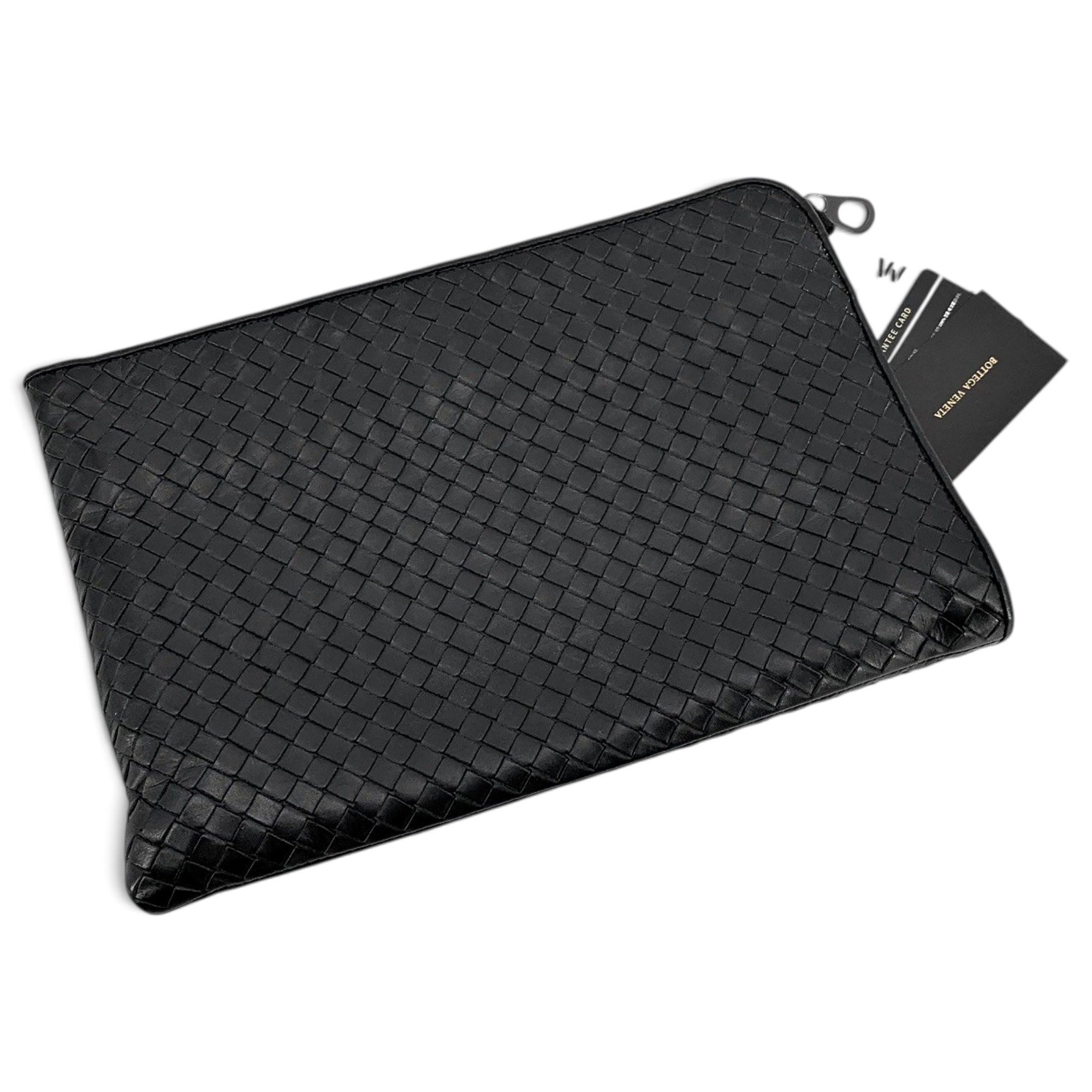 Leather clutch bag