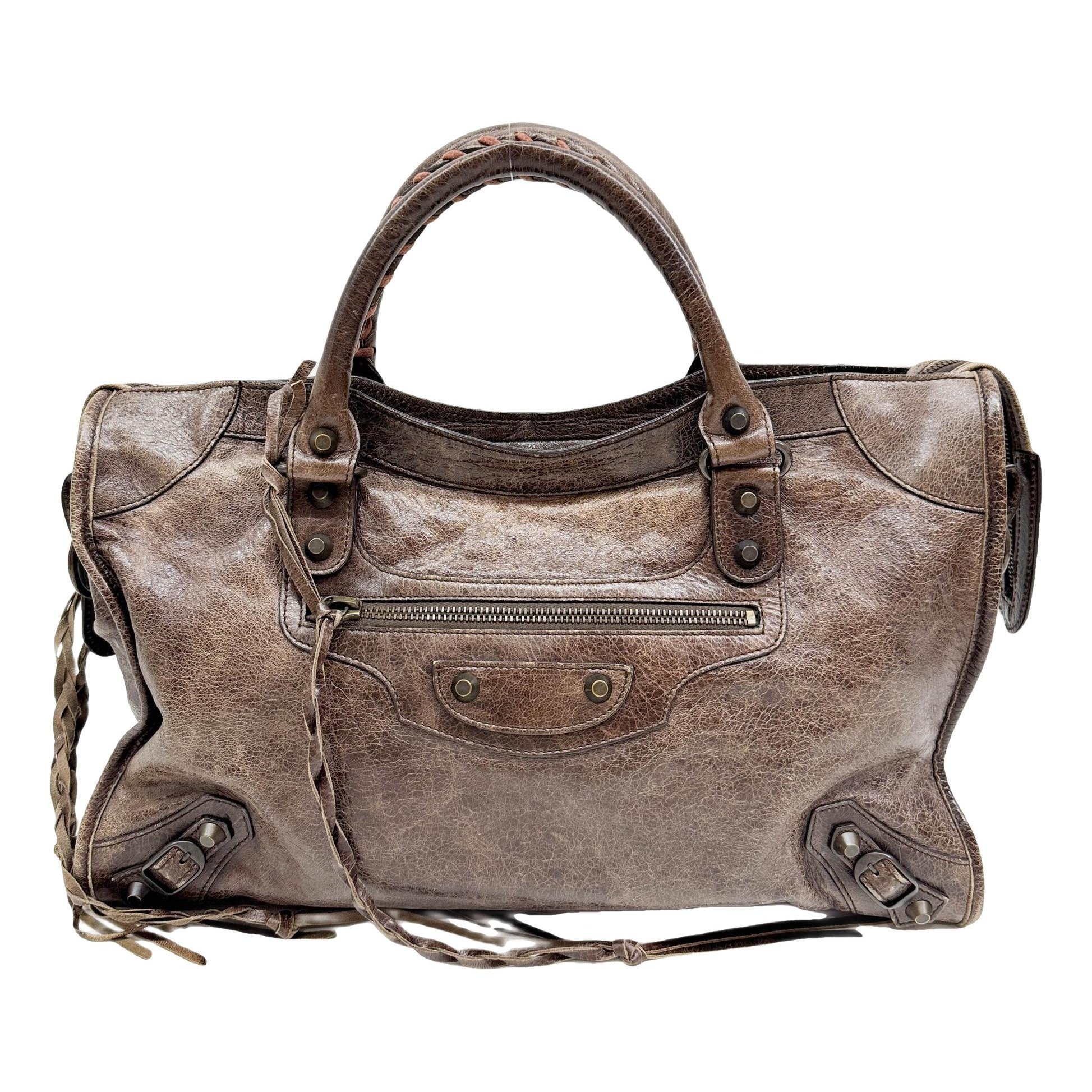 City leather handbag