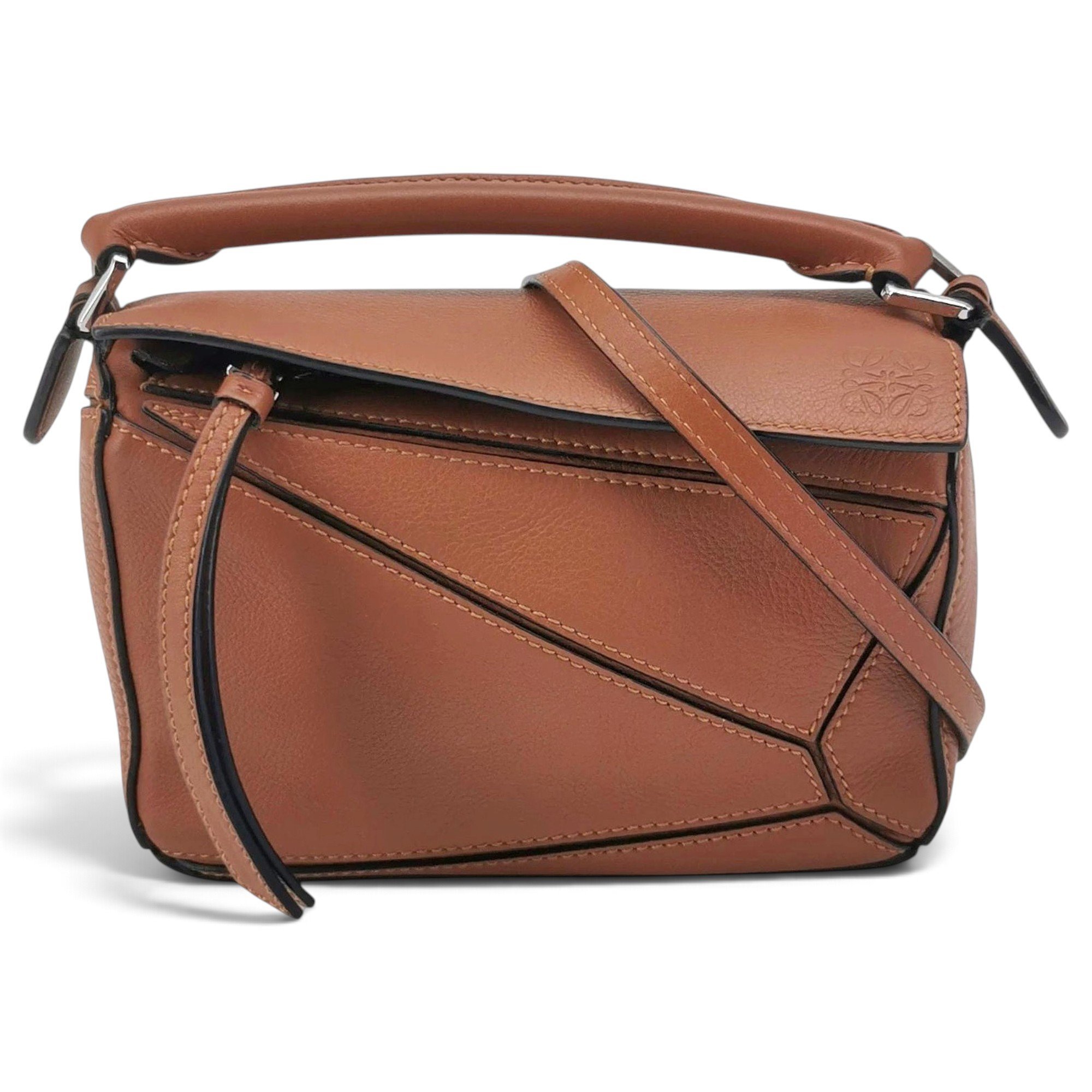 Puzzle leather handbag