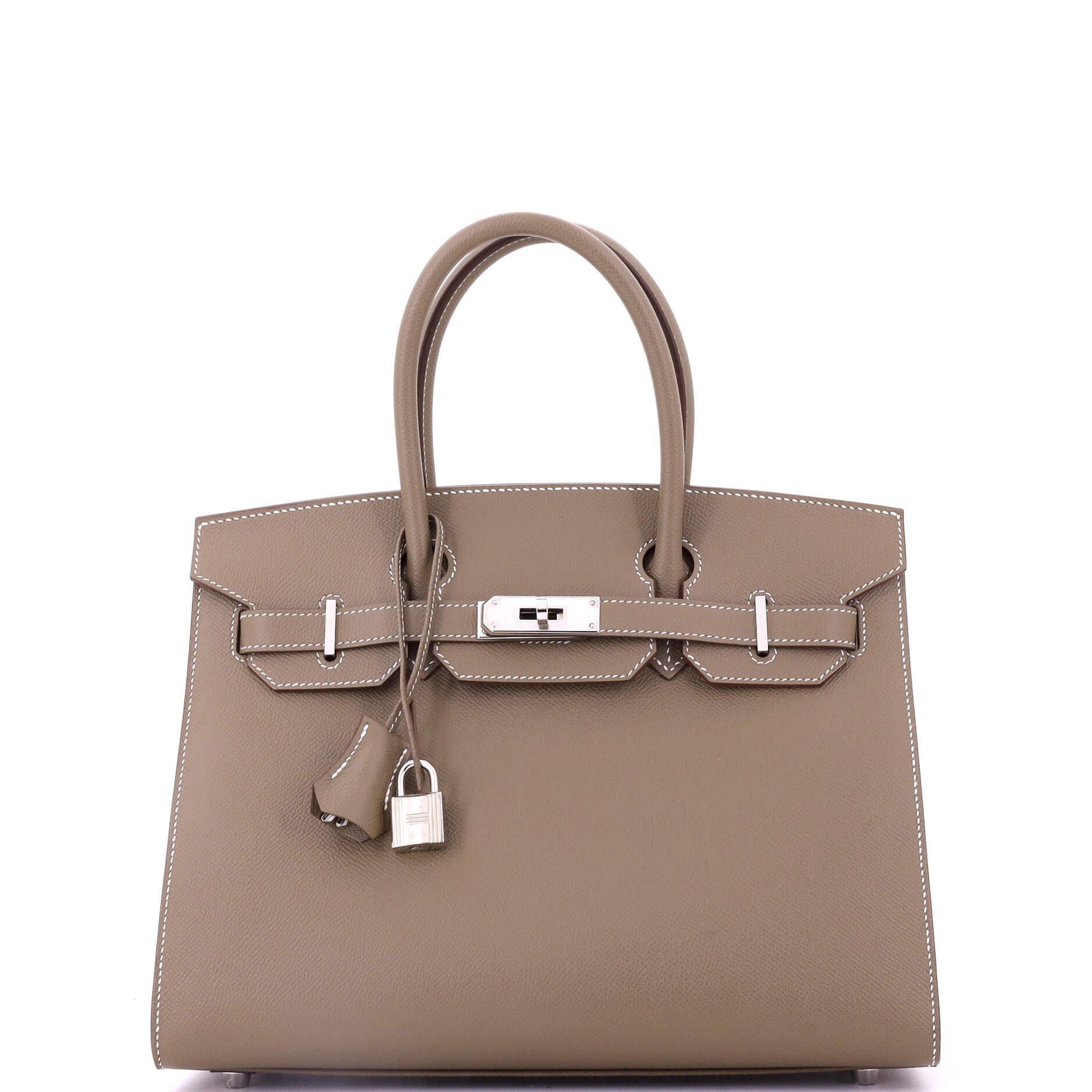 Hermes Birkin Sellier Bag Grey Epsom with Palladium Hardware 30