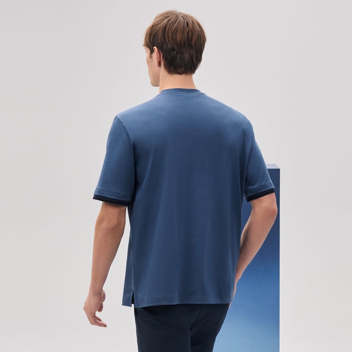 Bleu Turquin "Piqures Sellier" T-shirt