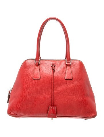 Enameled Metal Triangle Top Handle Bag