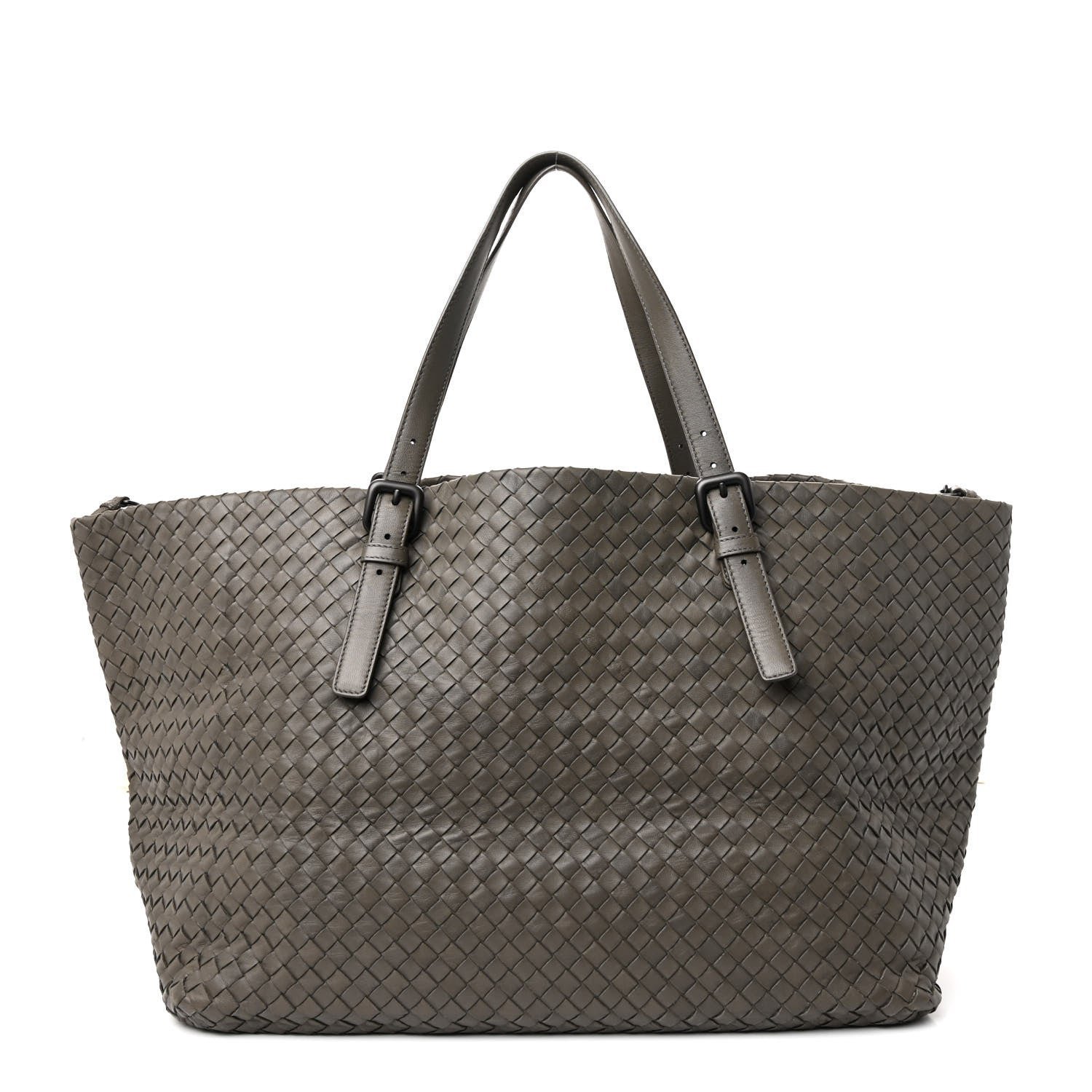 Bottega Veneta Nappa Intrecciato Large Seamless Tote  Taupe Grey