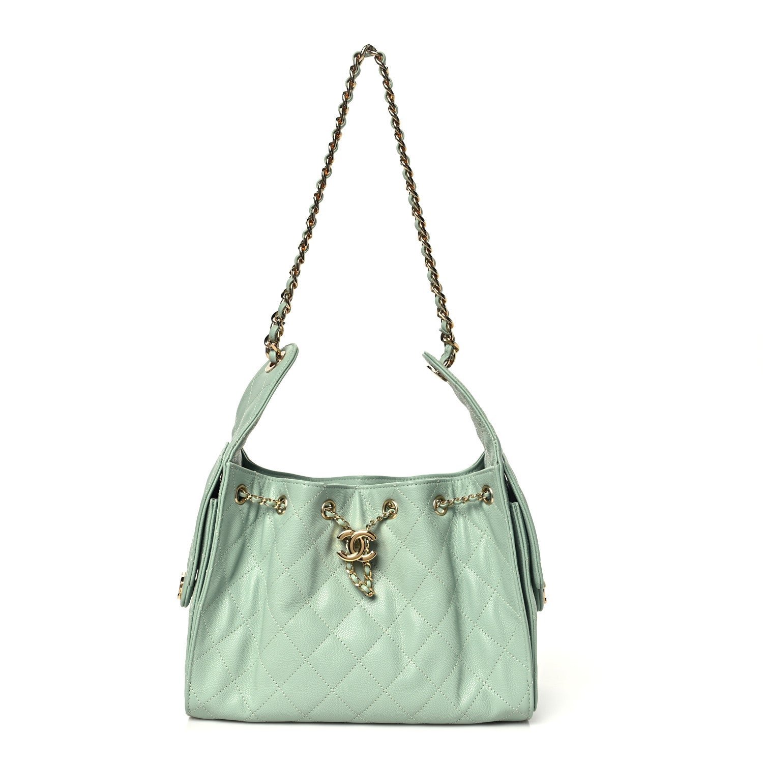 Chanel Caviar Quilted Small Chanel 25 Handbag Light Green