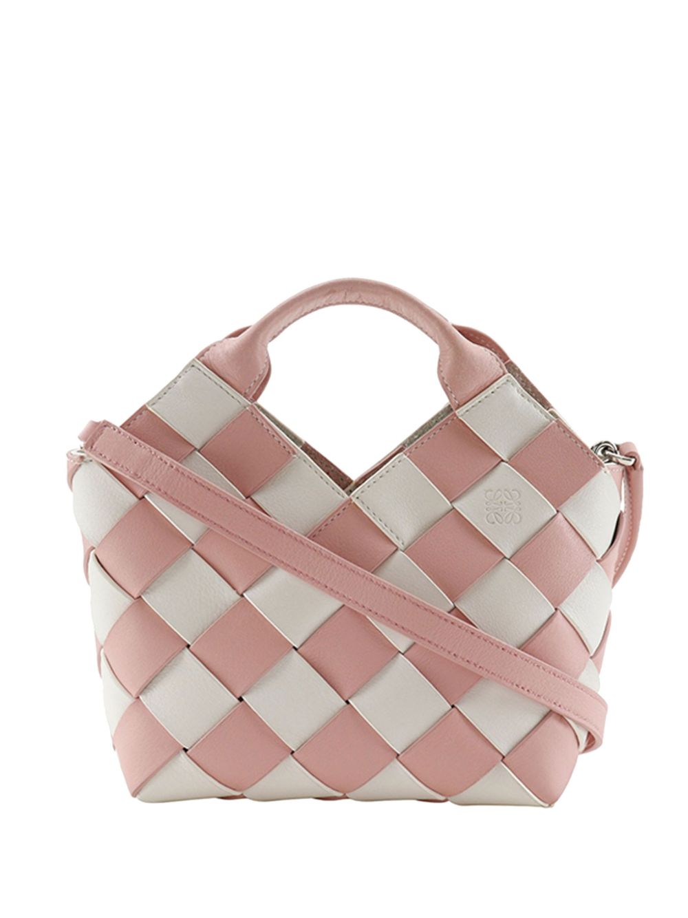 Loewe 2018 Mini Woven Calfskin Gingham Surplus Basket Bag satchel