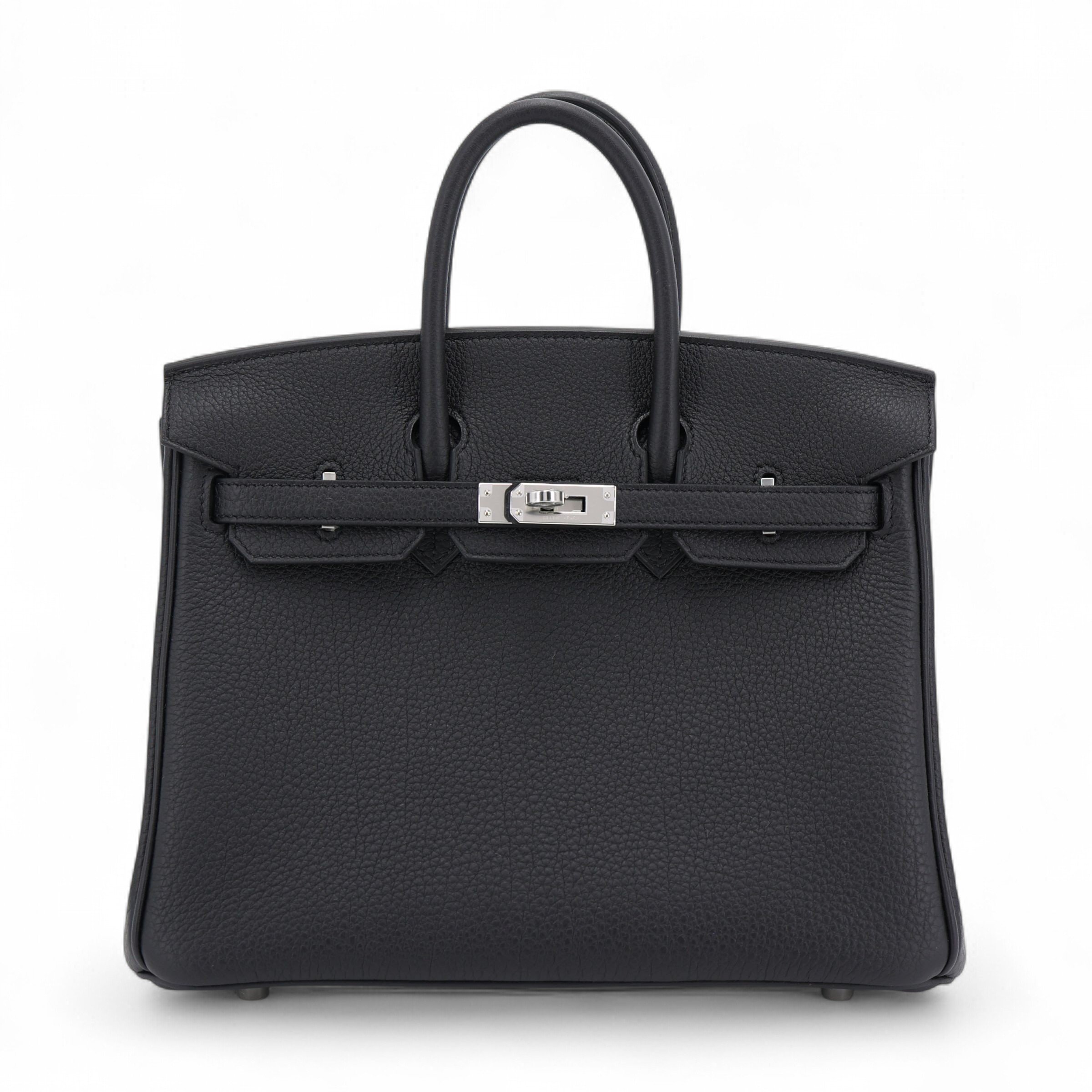 Hermes Brand New ( Rank N ) HERMÈS Birkin 25 Noir (89) Togo Palladium hardware K (2025)