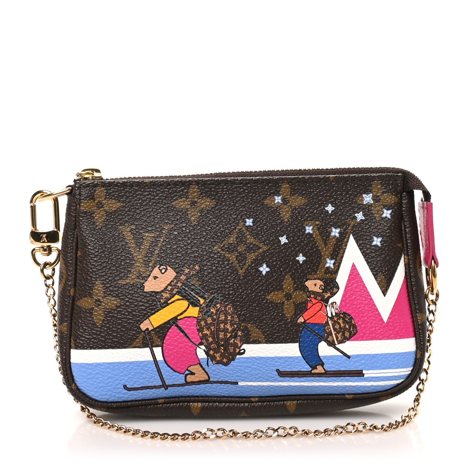 Louis Vuitton Monogram 2018 Christmas Animation Mini Bears Pochette Accessories