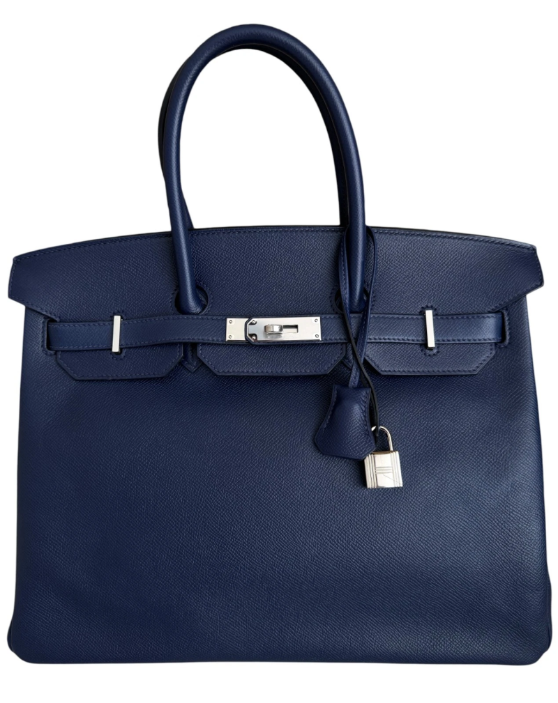 Bleu Saphir Epsom Birkin 35 Palladium Hardware, 2015