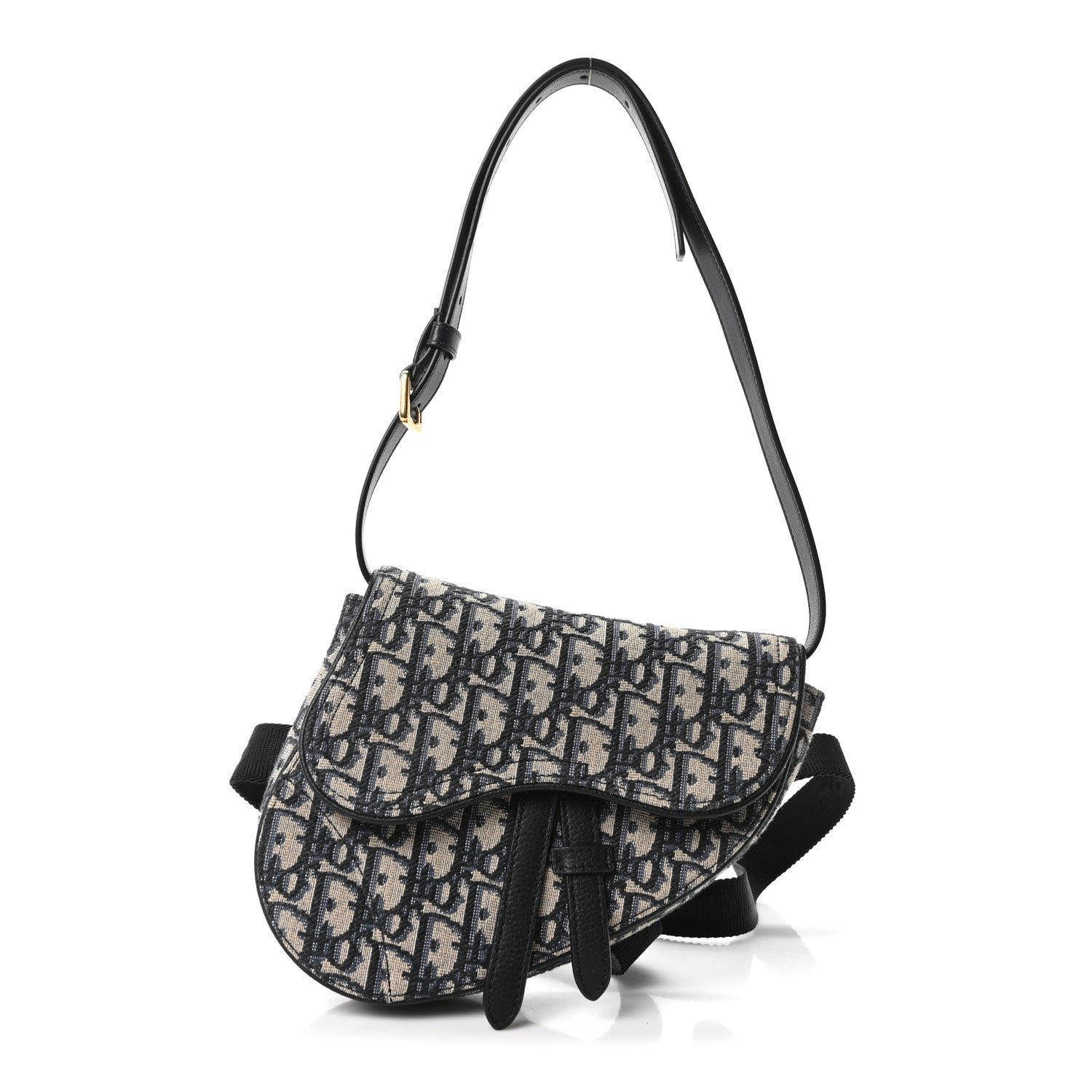Christian Dior Oblique Mini Saddle Belt Bag Blue