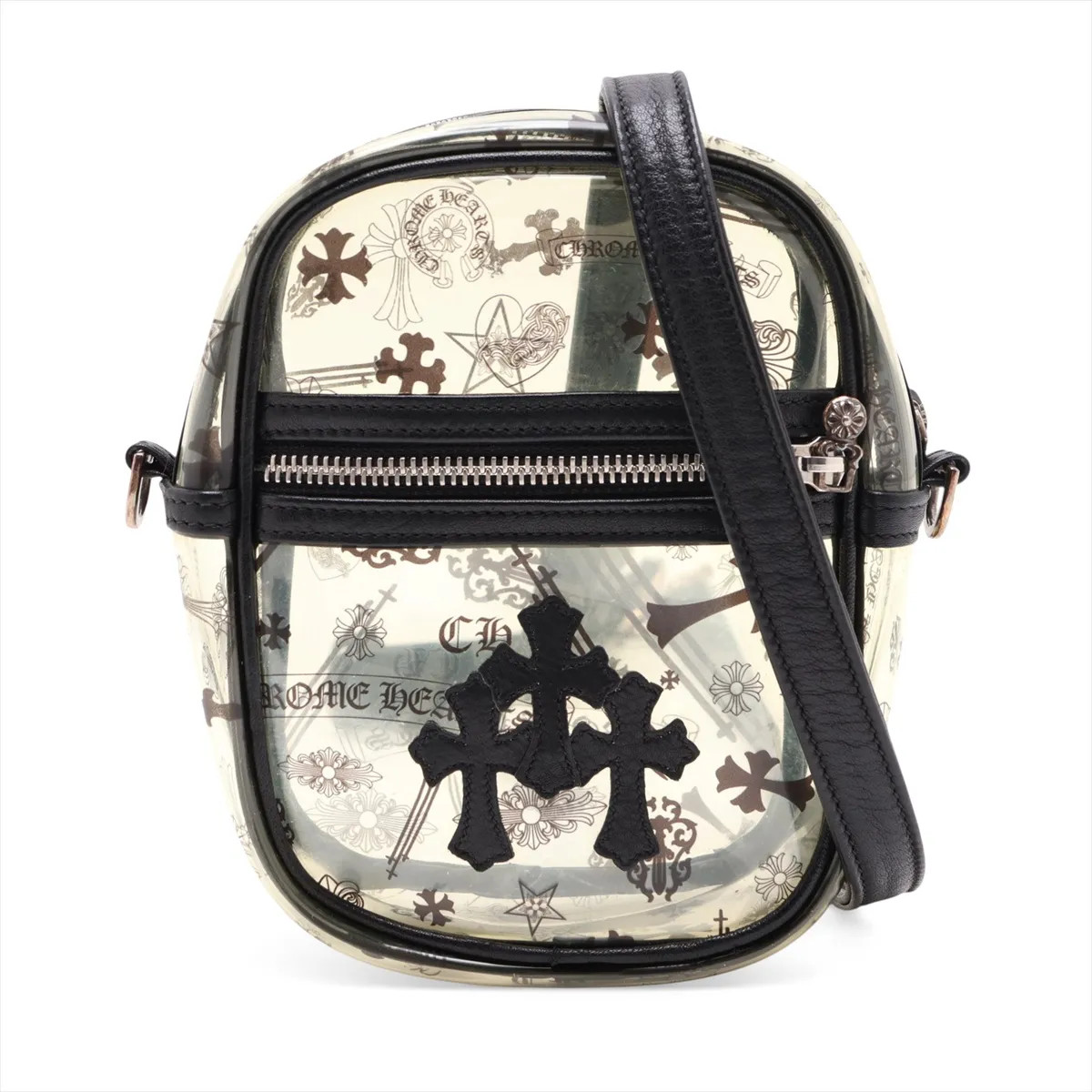 Chrome Hearts Chrome Hearts Shoulder bag PVC & leather black x clear TAKA MINI Takamini Cross