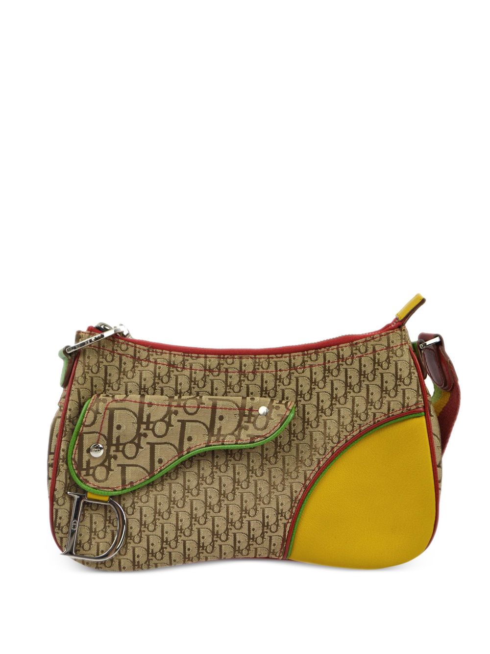 Dior 2004 Rasta-Color Trotter Saddle shoulder bag